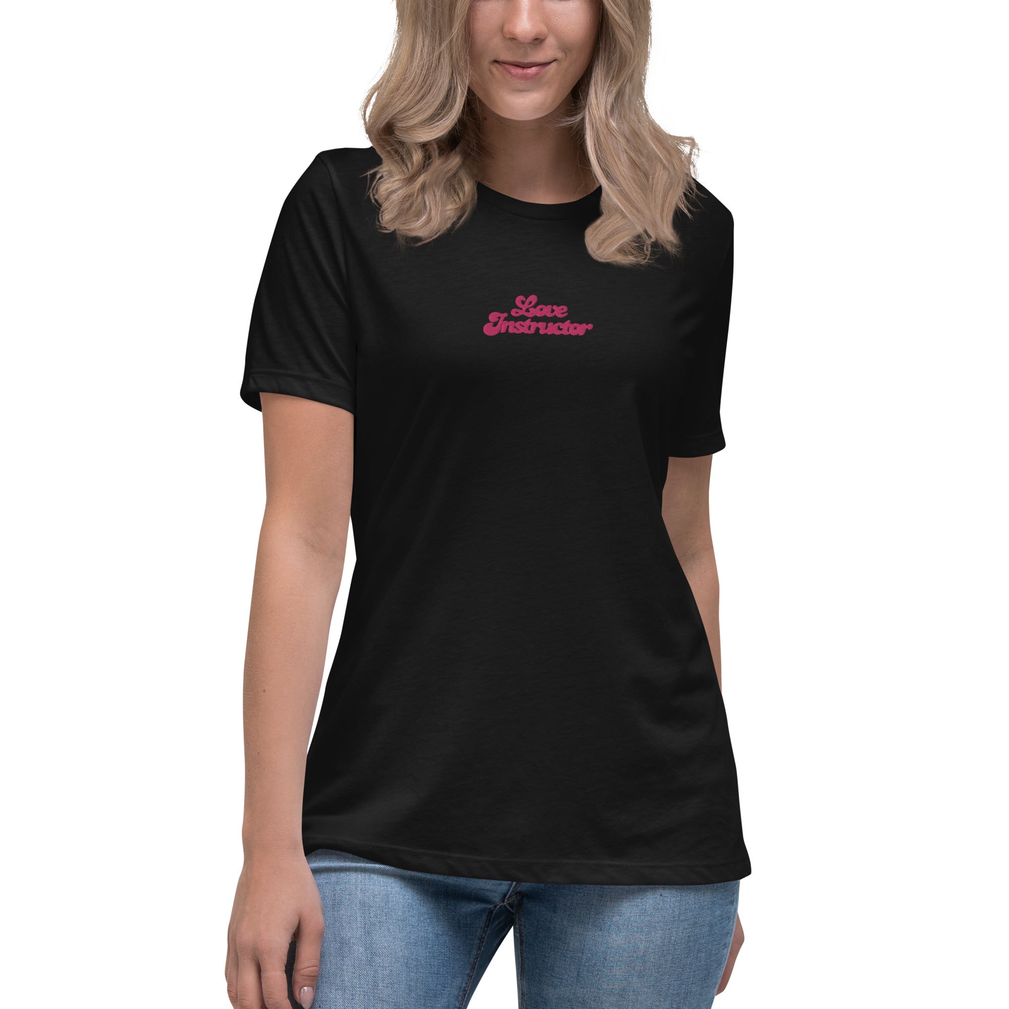 T-shirt décontracté pour femme Love Instructor brodé