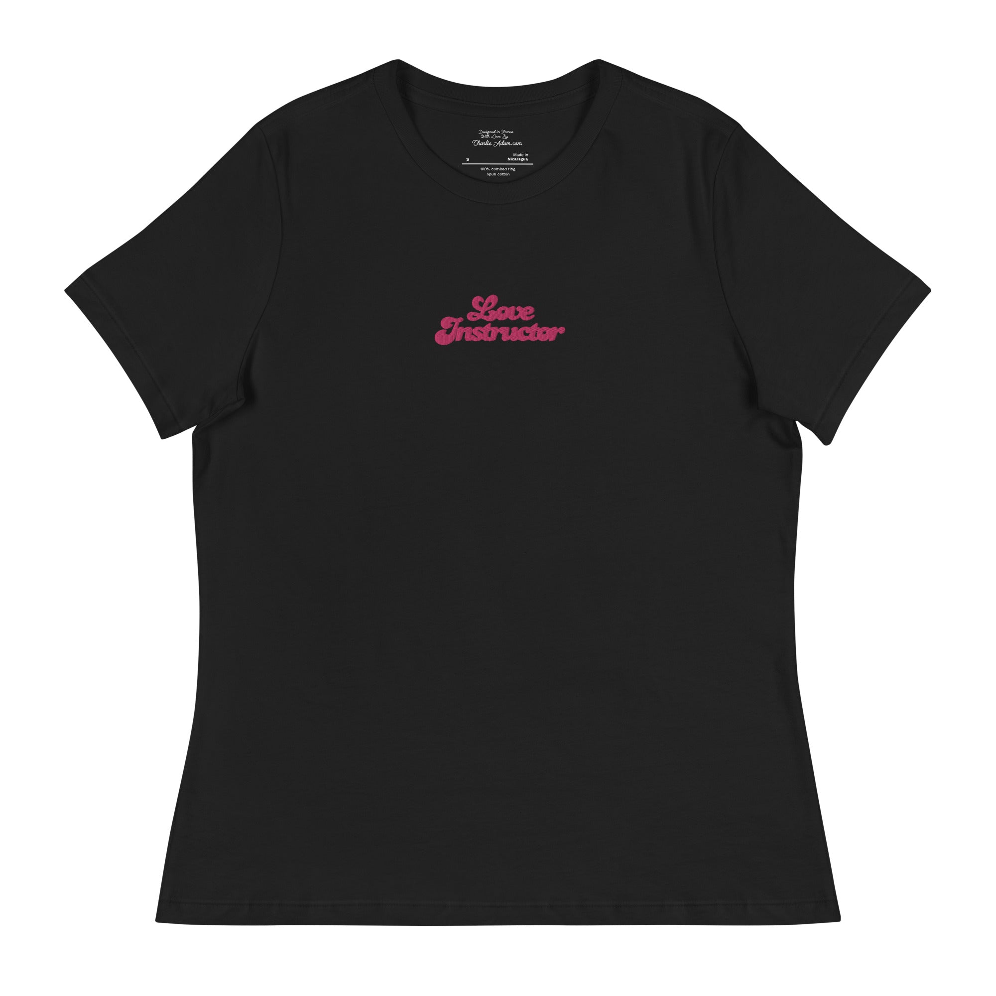 T-shirt décontracté pour femme Love Instructor brodé