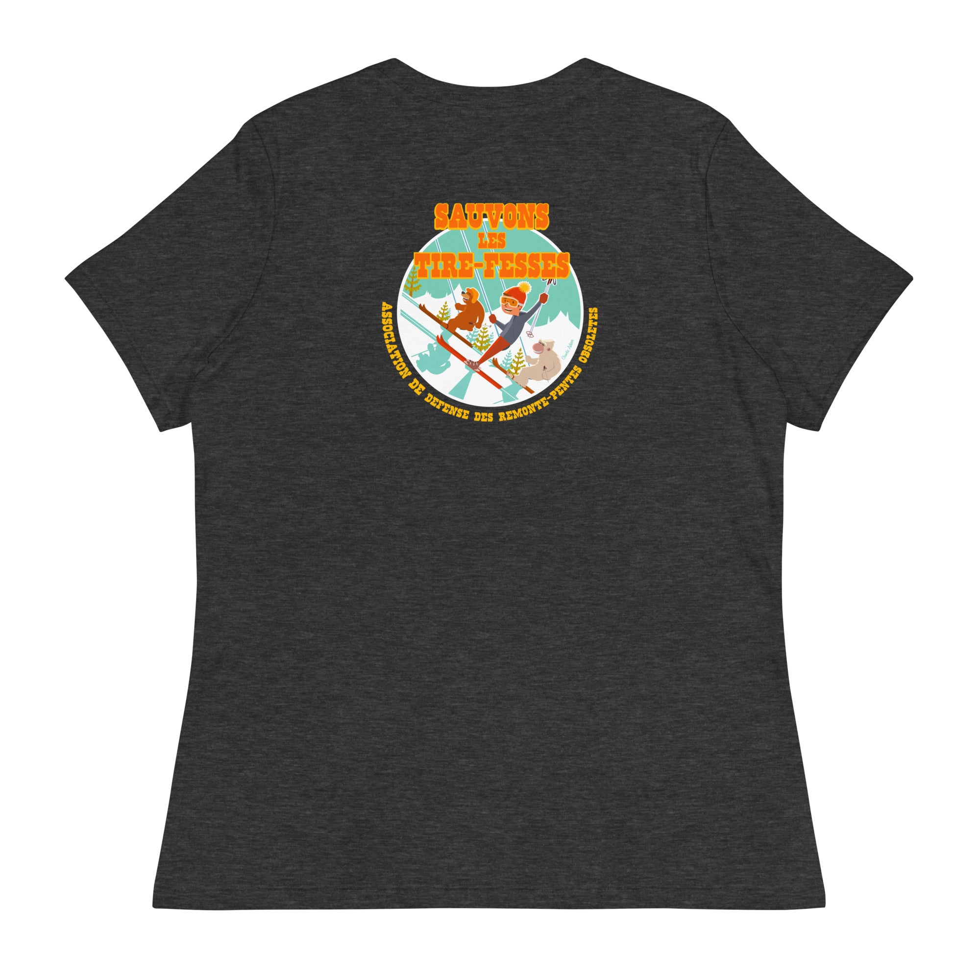 T-shirt décontracté pour femme Sauvons les Tires-fesses (face & dos)