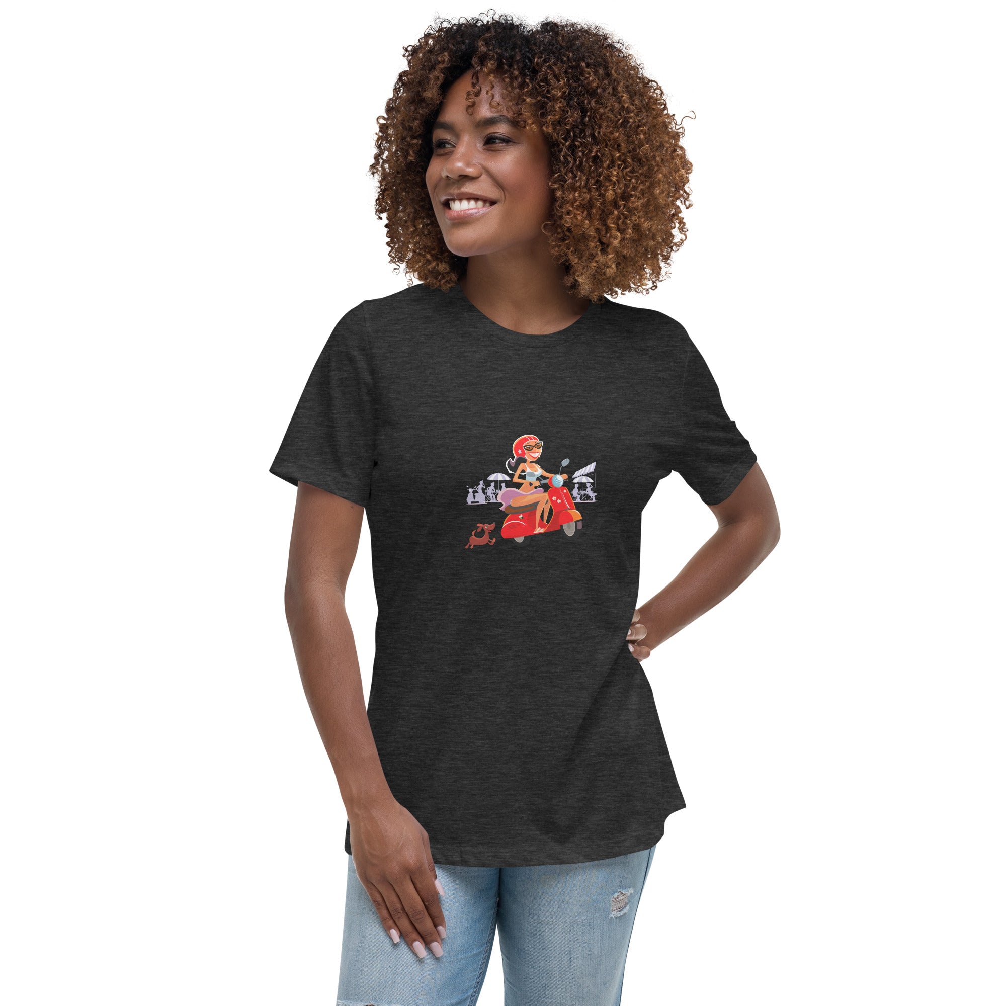 T-shirt décontracté pour Femme Vespa Girl in St Tropez