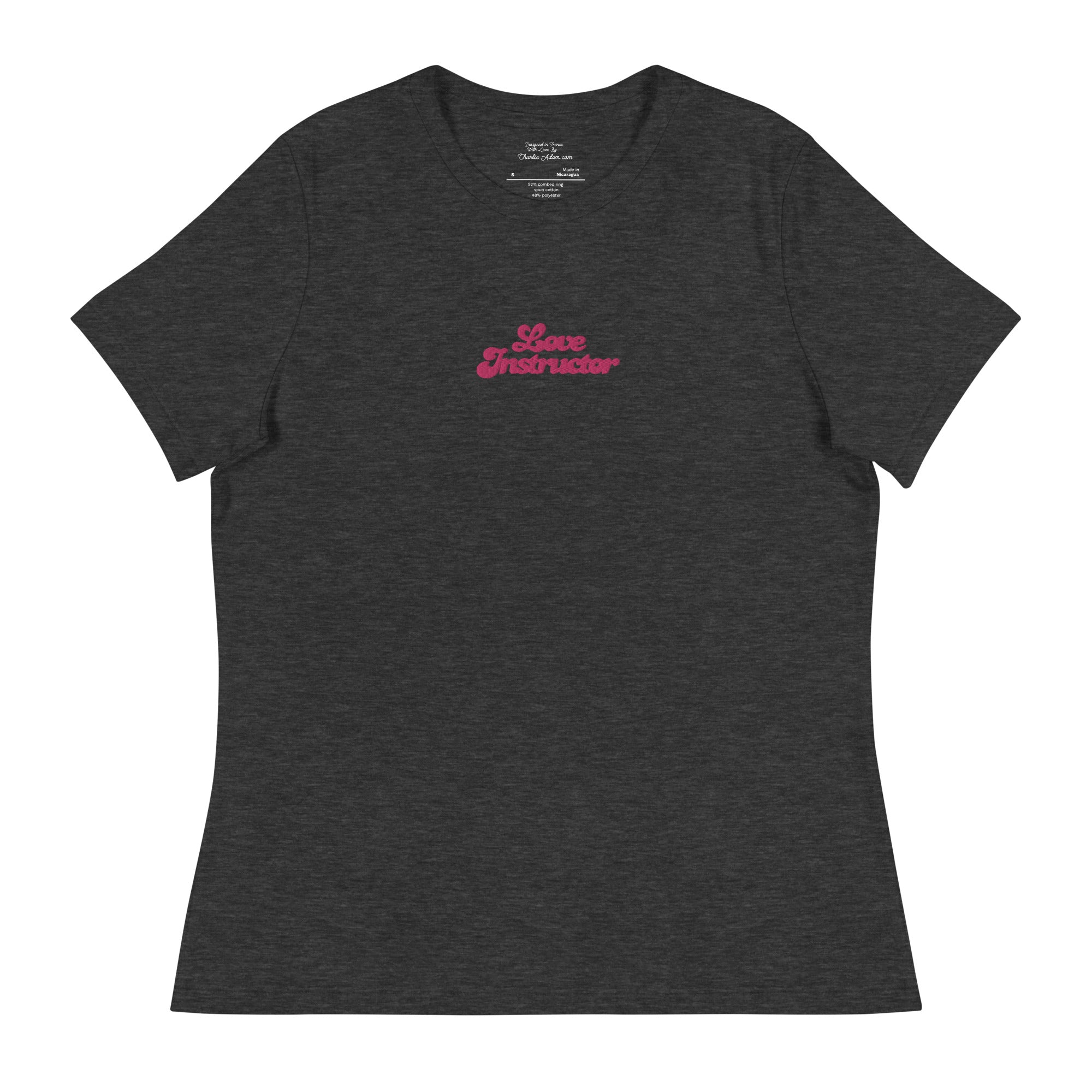 T-shirt décontracté pour femme Love Instructor brodé