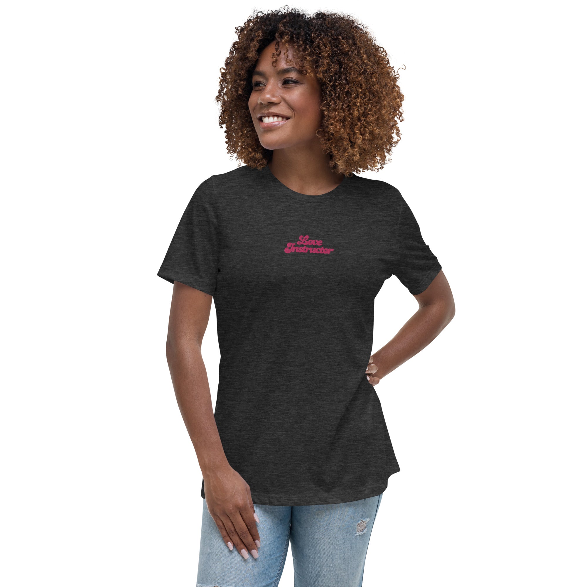 T-shirt décontracté pour femme Love Instructor brodé