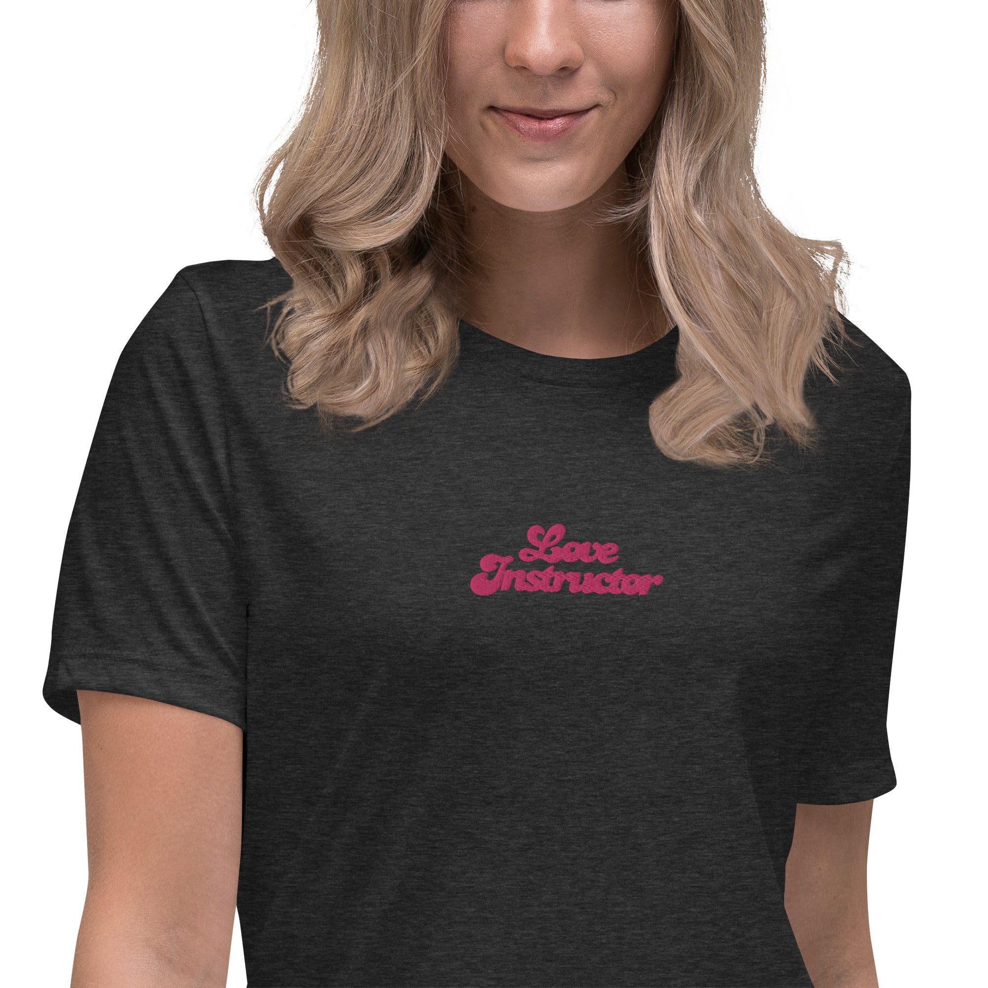 T-shirt décontracté pour femme Love Instructor brodé