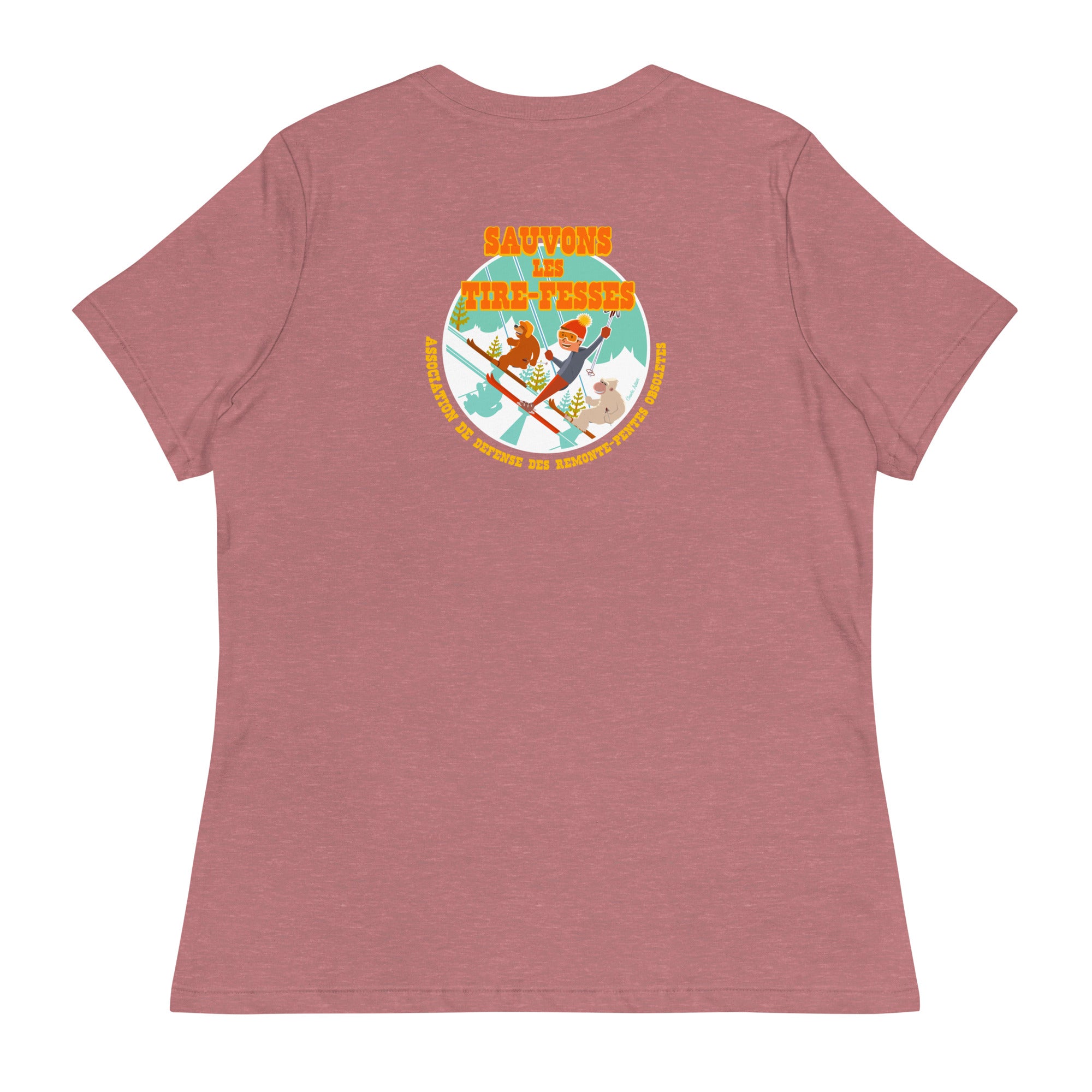 T-shirt décontracté pour femme Sauvons les Tires-fesses (face & dos)