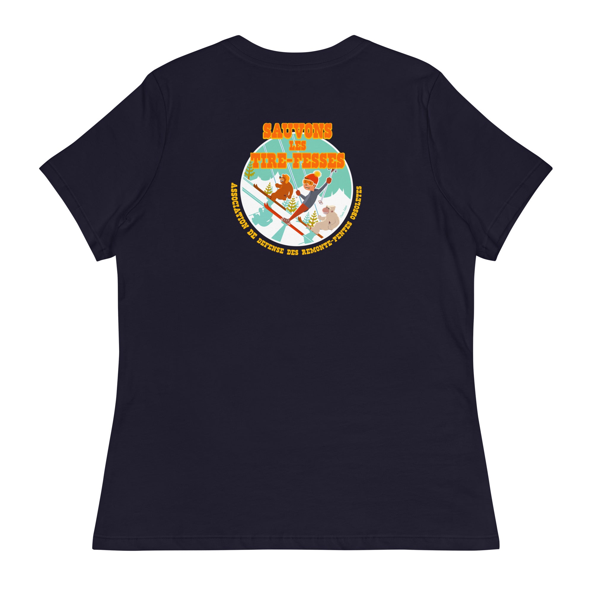 T-shirt décontracté pour femme Sauvons les Tires-fesses (face & dos)