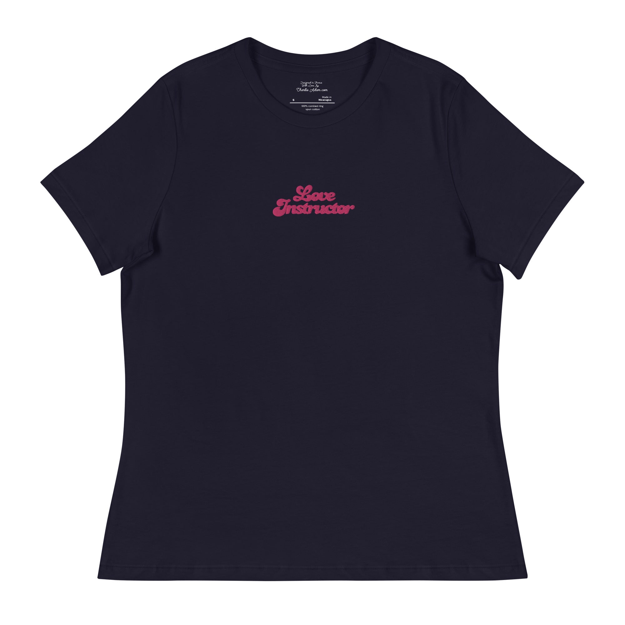 T-shirt décontracté pour femme Love Instructor brodé