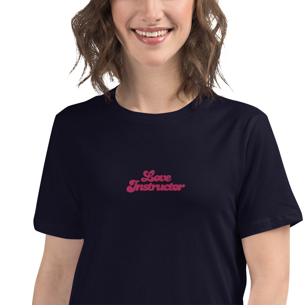 T-shirt décontracté pour femme Love Instructor brodé