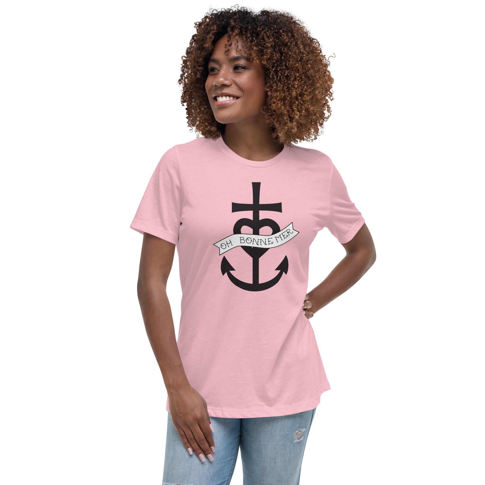 T-shirt décontracté pour Femme Oh Bonne Mer grand motif sur la face