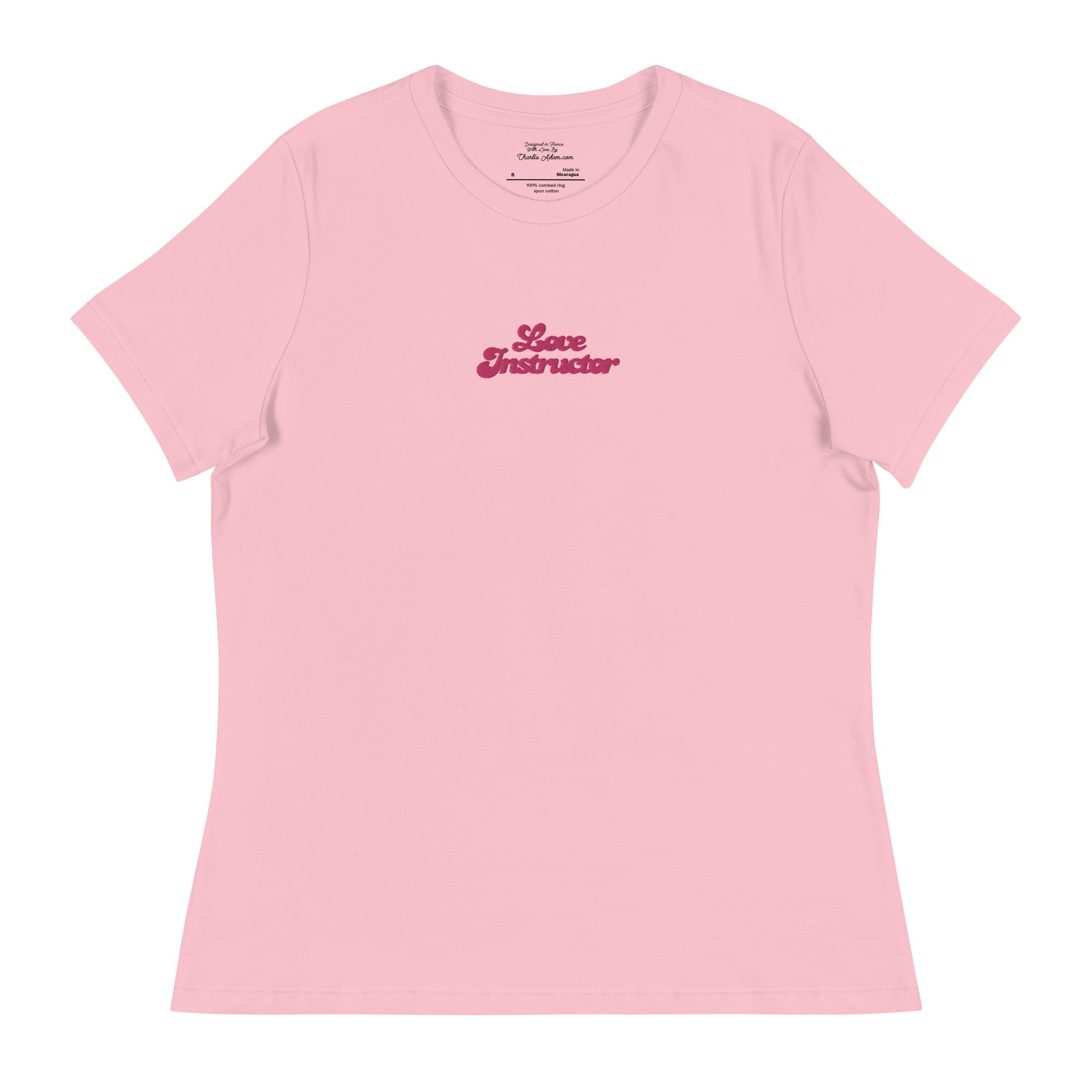 T-shirt décontracté pour femme Love Instructor brodé
