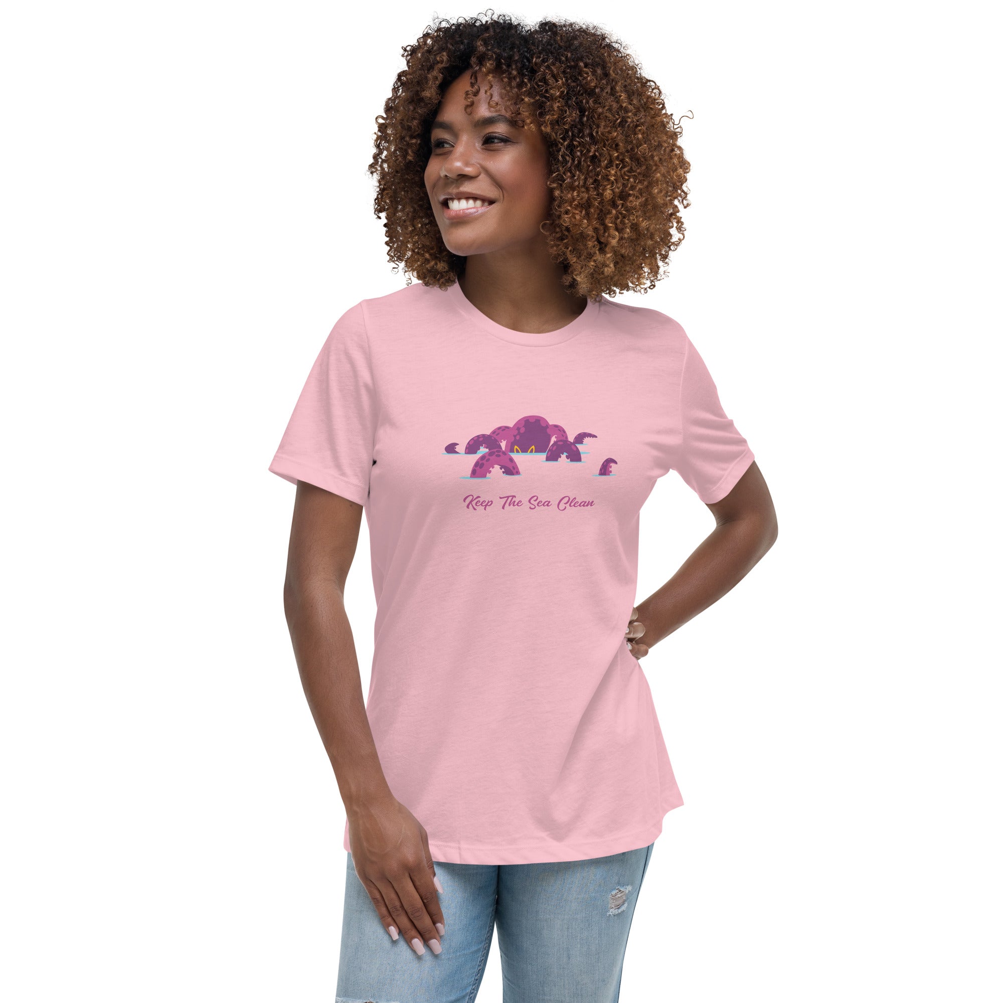 Women's Relaxed T-Shirt Octopus Purple