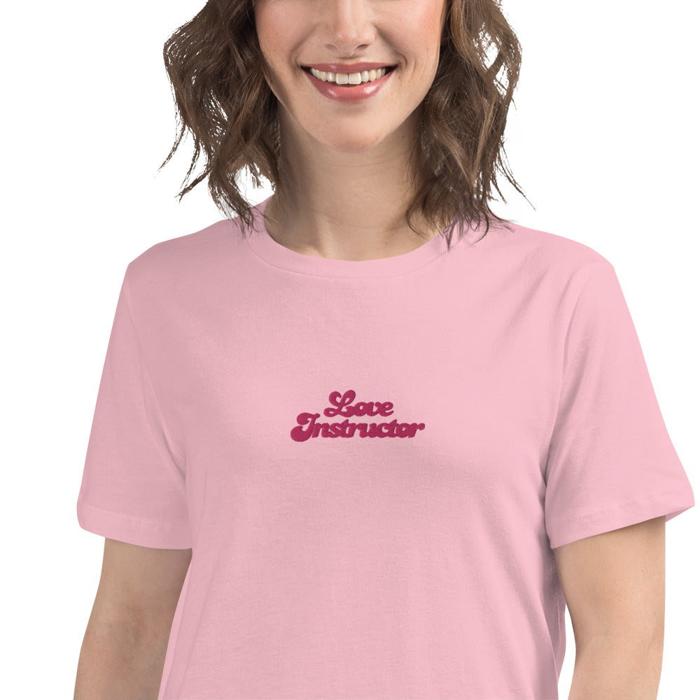 T-shirt décontracté pour femme Love Instructor brodé