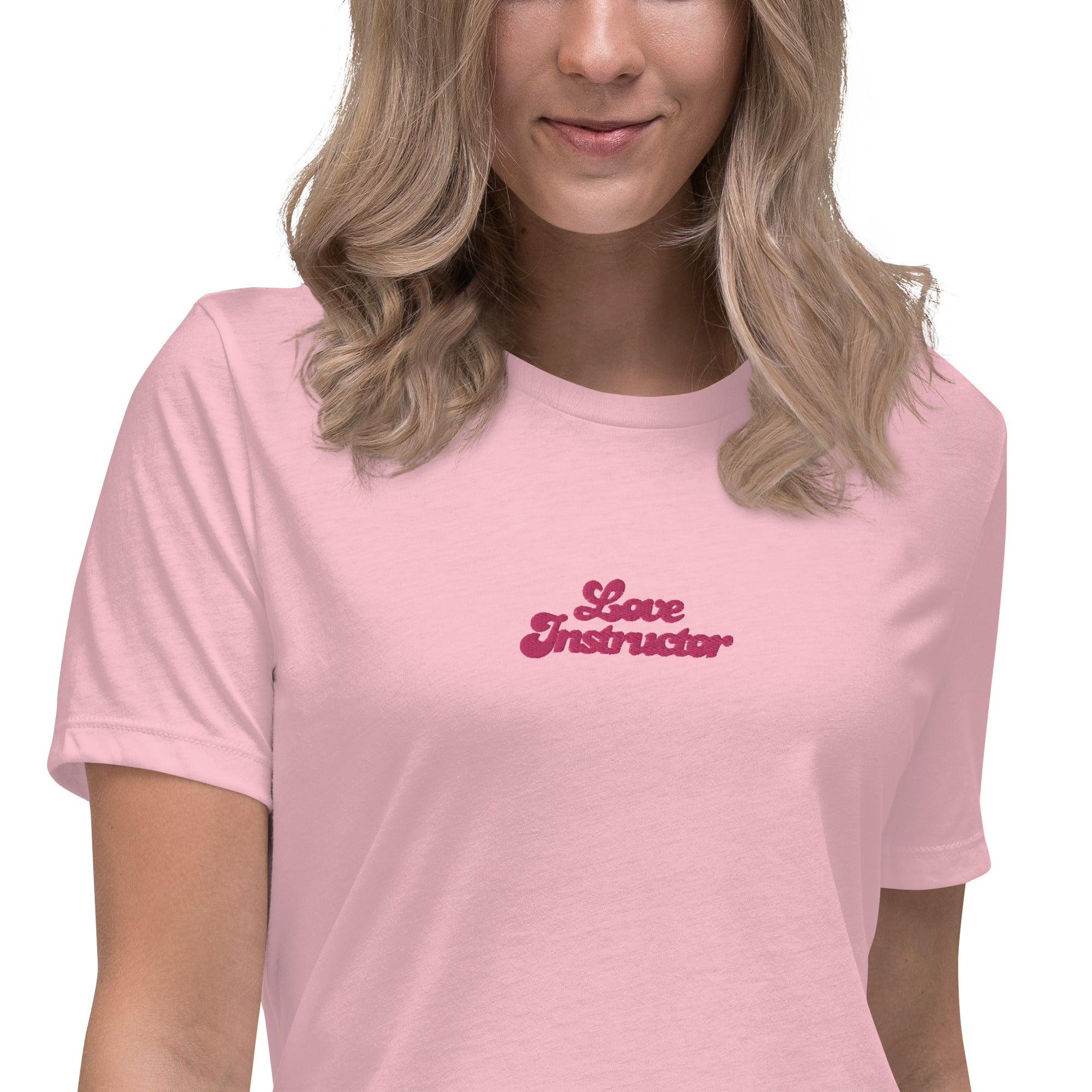 T-shirt décontracté pour femme Love Instructor brodé