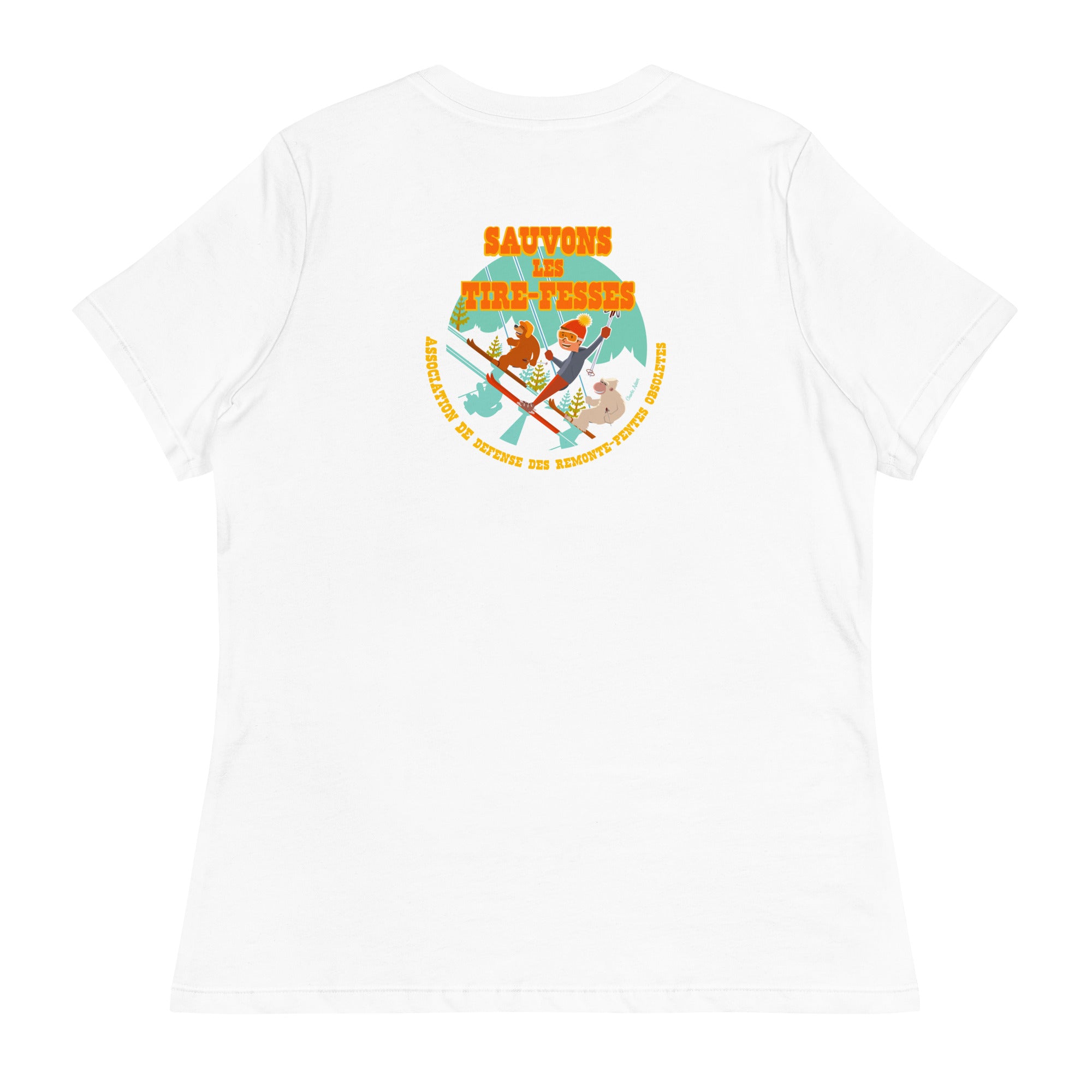 T-shirt décontracté pour femme Sauvons les Tires-fesses (face & dos)