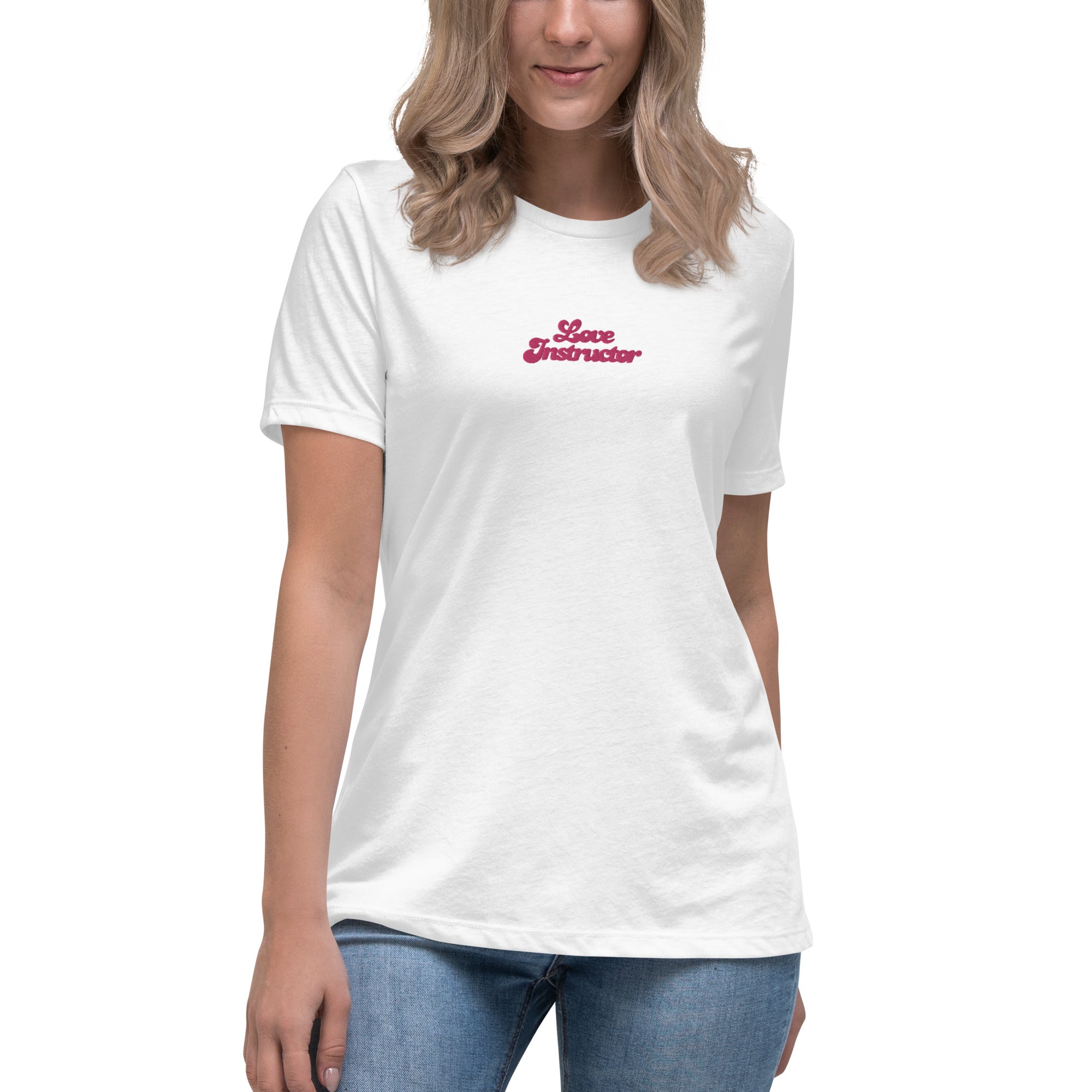 T-shirt décontracté pour femme Love Instructor brodé