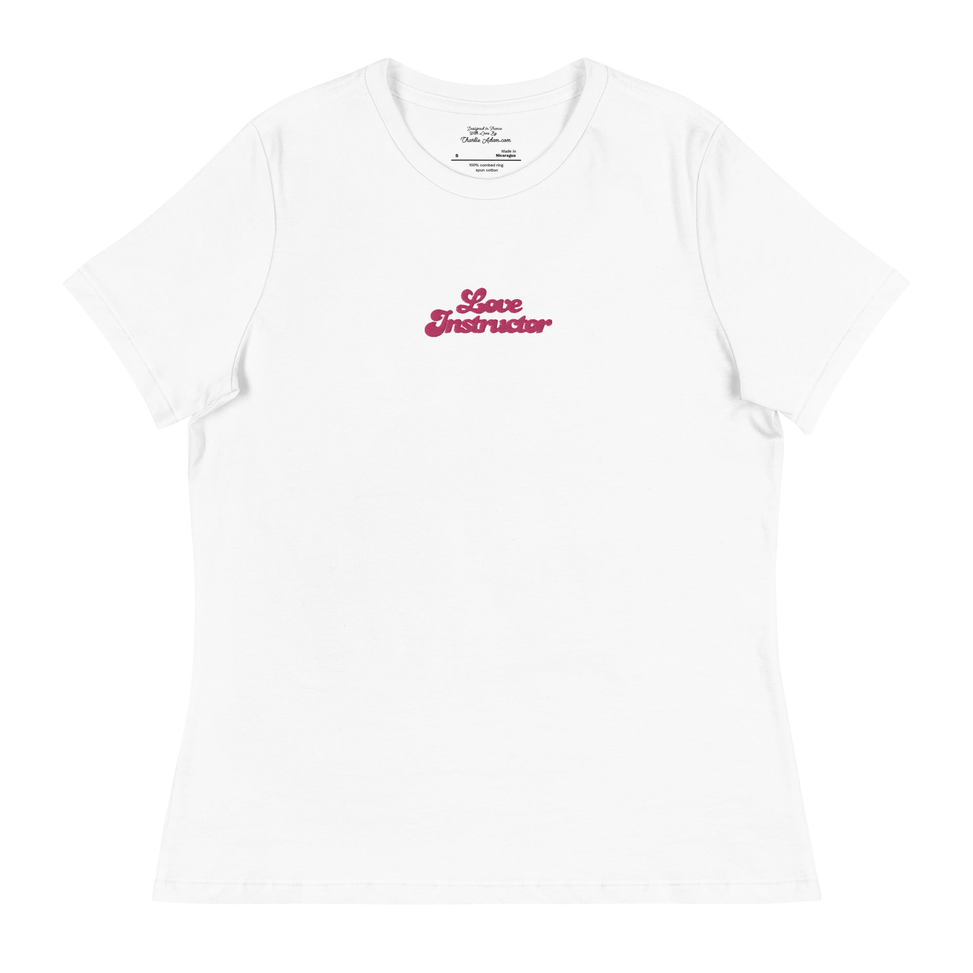 T-shirt décontracté pour femme Love Instructor brodé