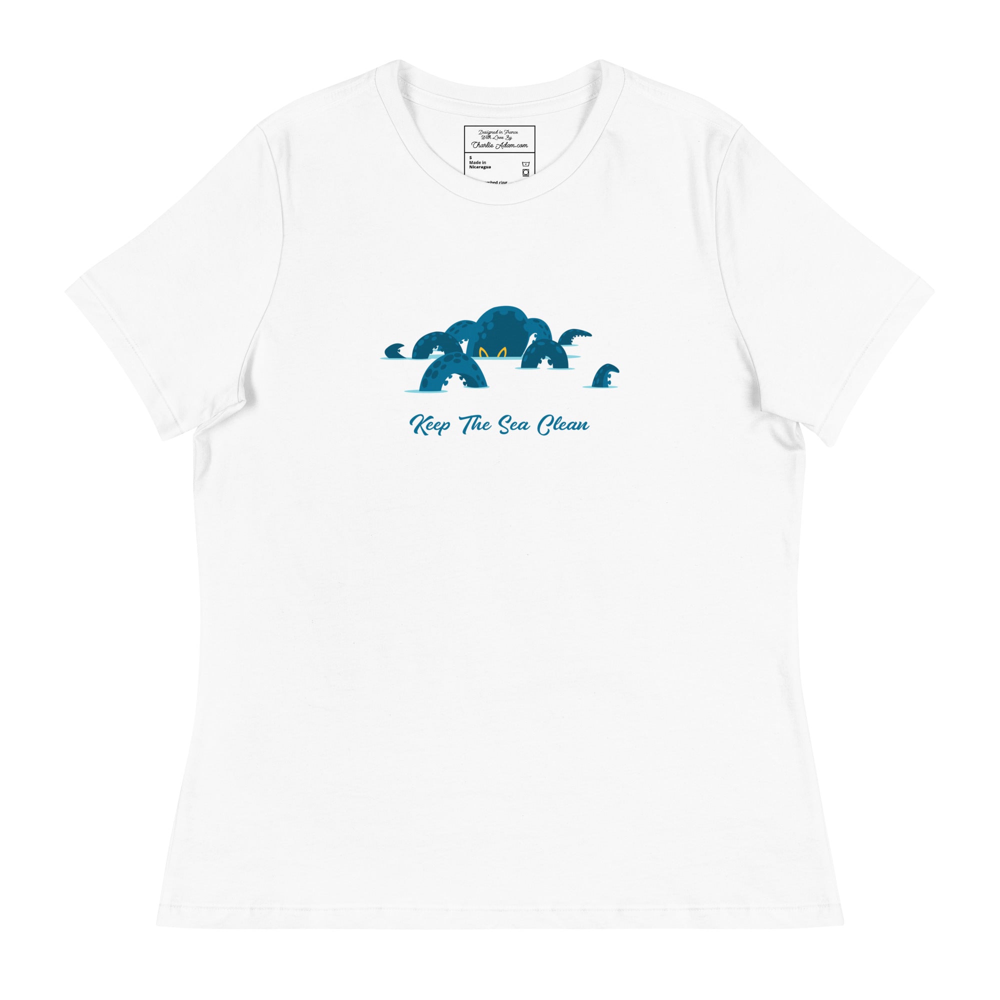 T-shirt décontracté pour Femme Octopus Blue