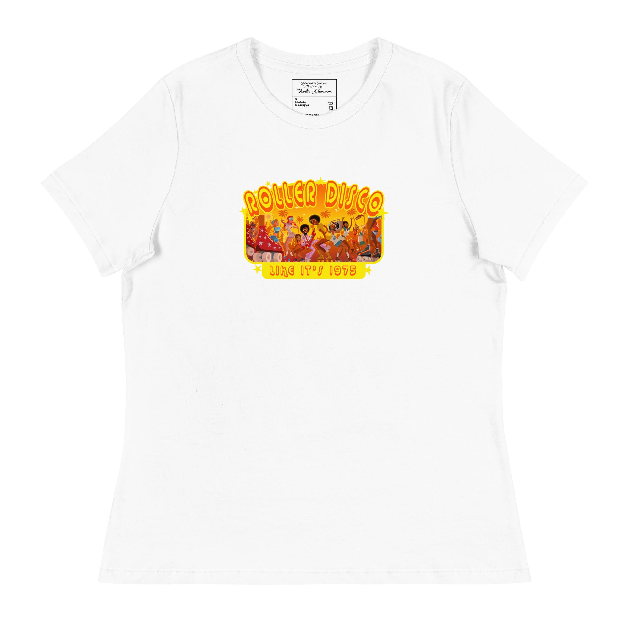 T-shirt décontracté pour femme Roller Disco 1975