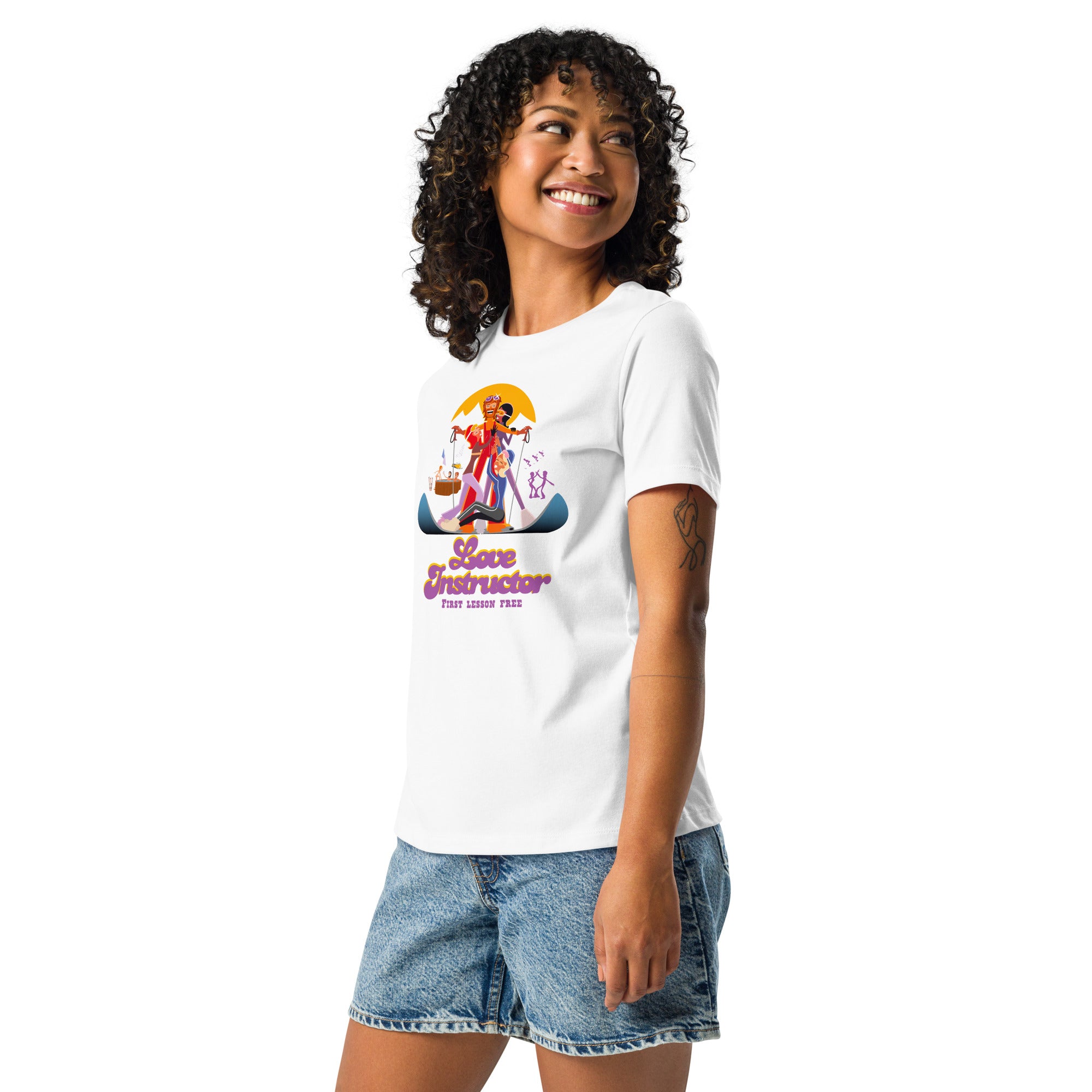 T-shirt décontracté pour femme Love instructor First lesson free
