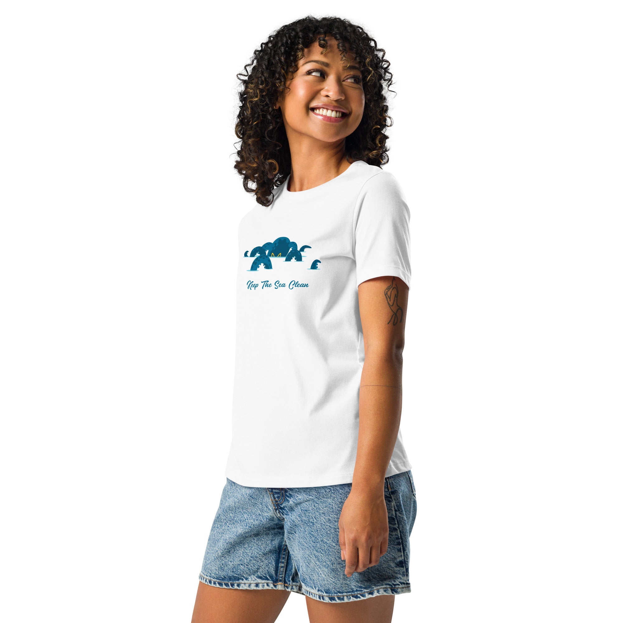 T-shirt décontracté pour Femme Octopus Blue
