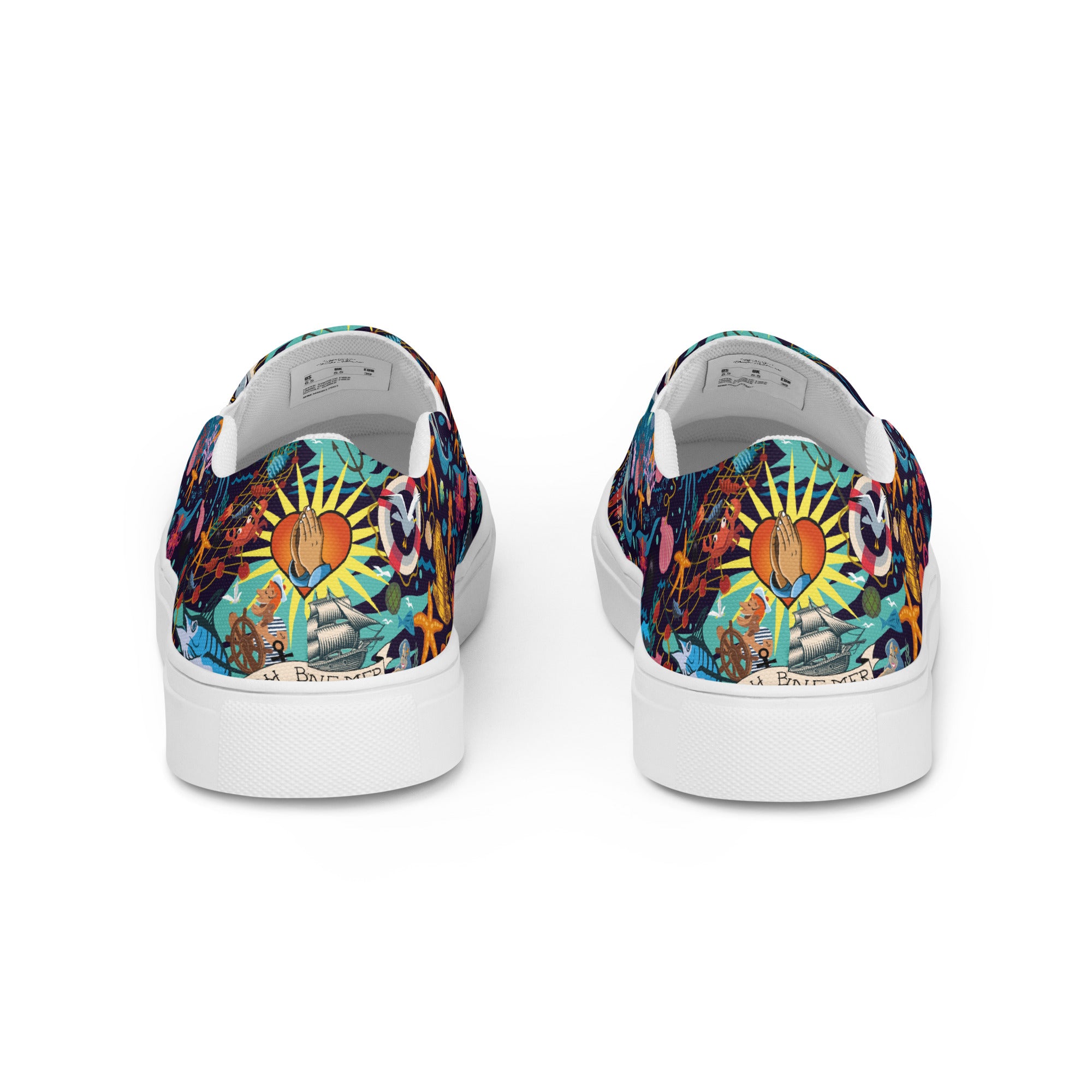 Tennis en toile sans lacets femme Oh Bonne Mer bleu foncé