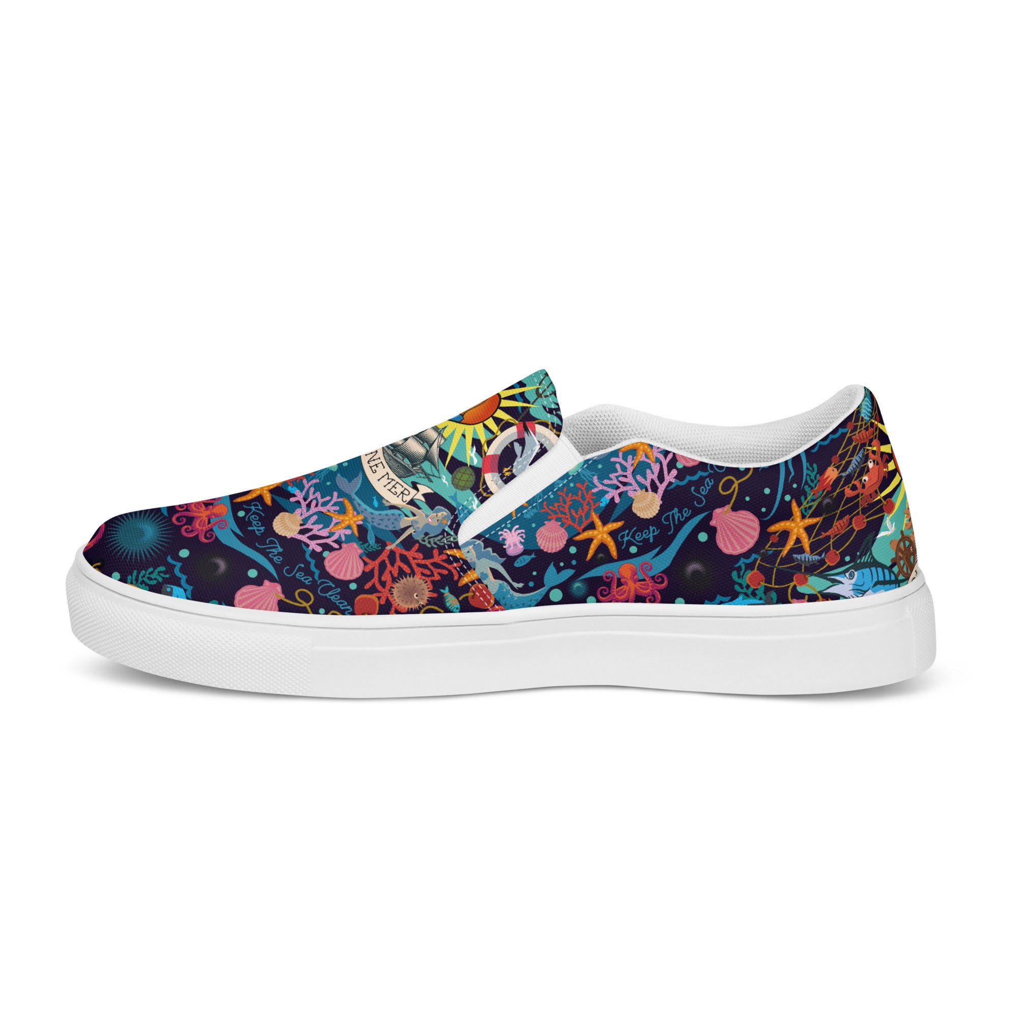 Tennis en toile sans lacets femme Oh Bonne Mer bleu foncé
