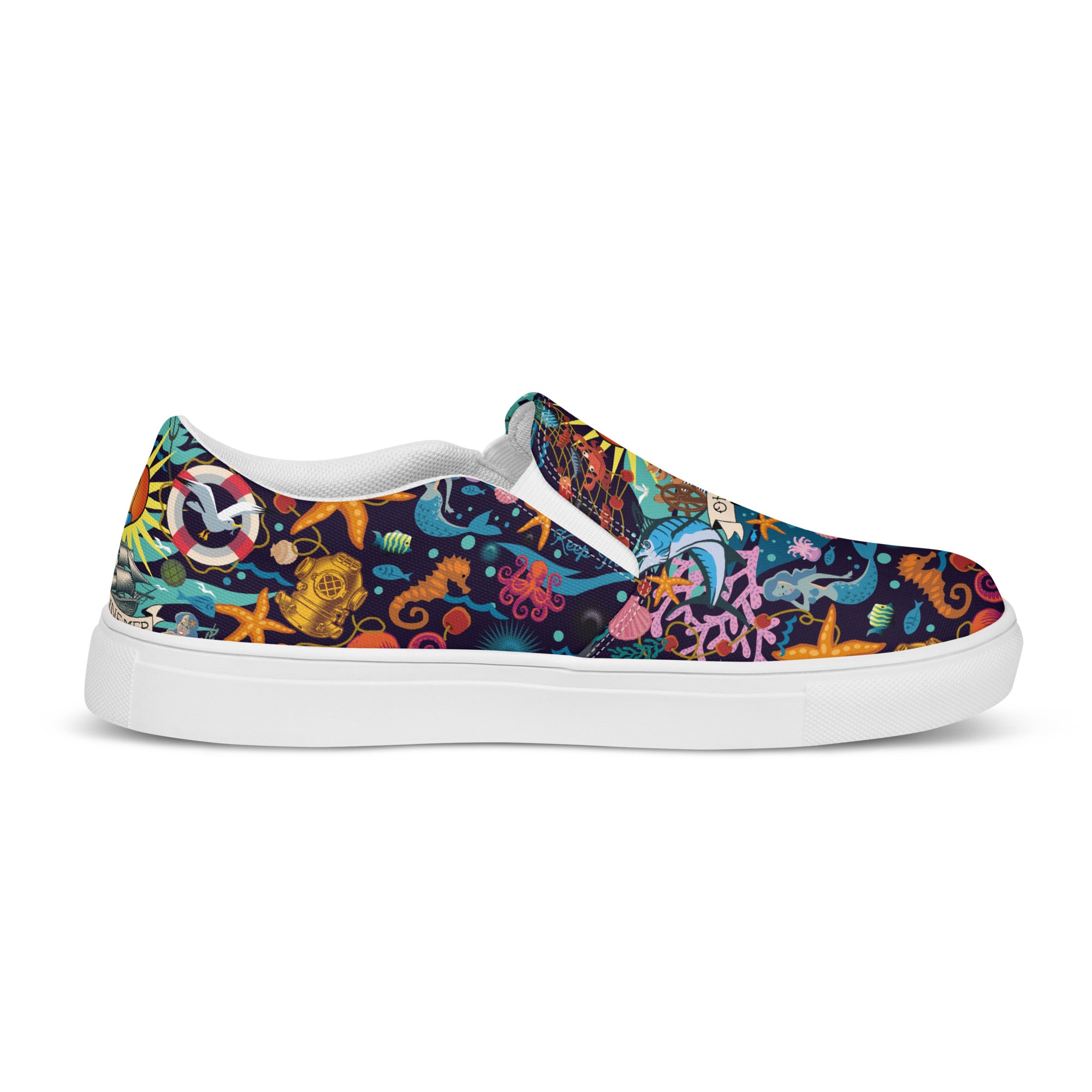 Tennis en toile sans lacets femme Oh Bonne Mer bleu foncé