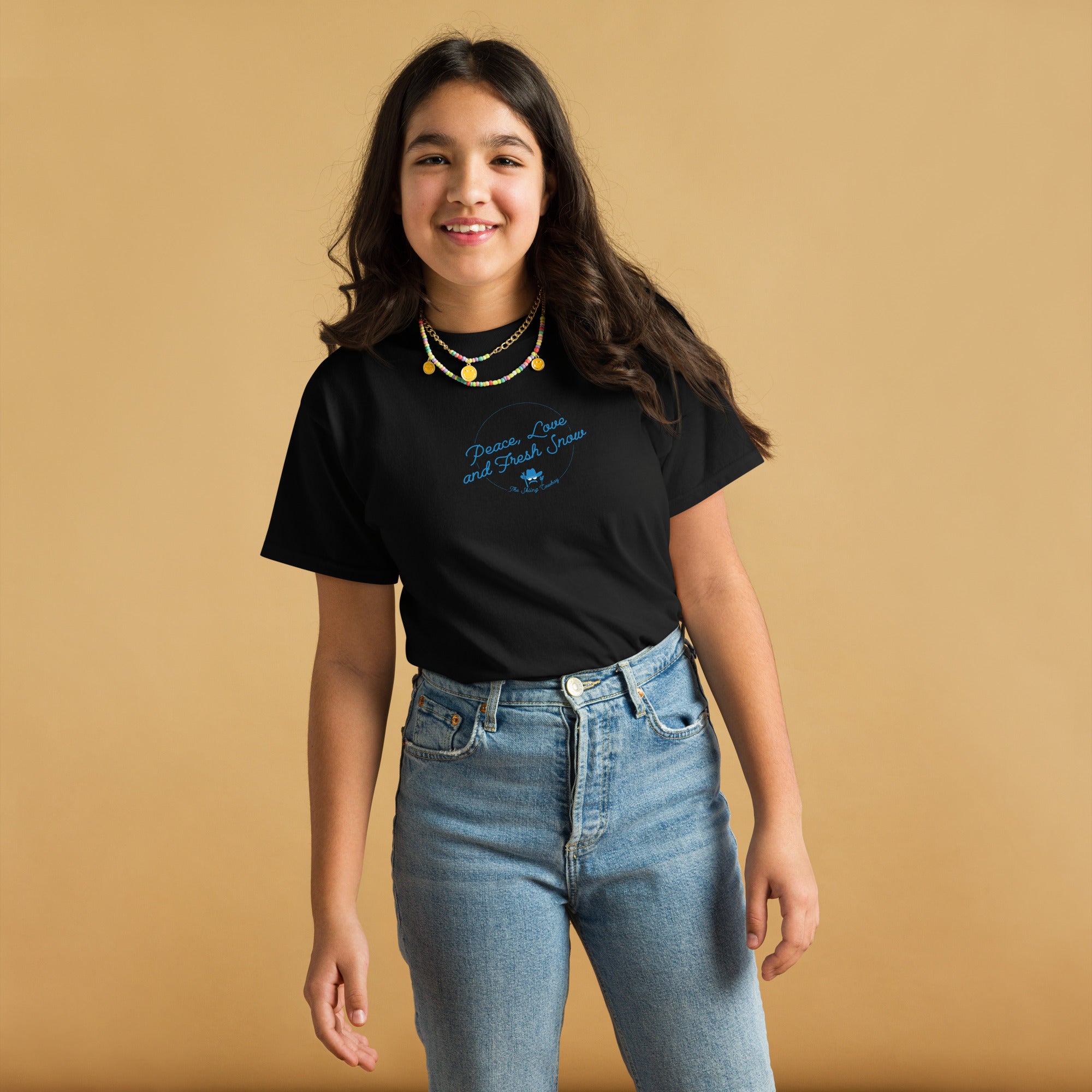 T-shirt épais enfant Peace, Love and Fresh Snow