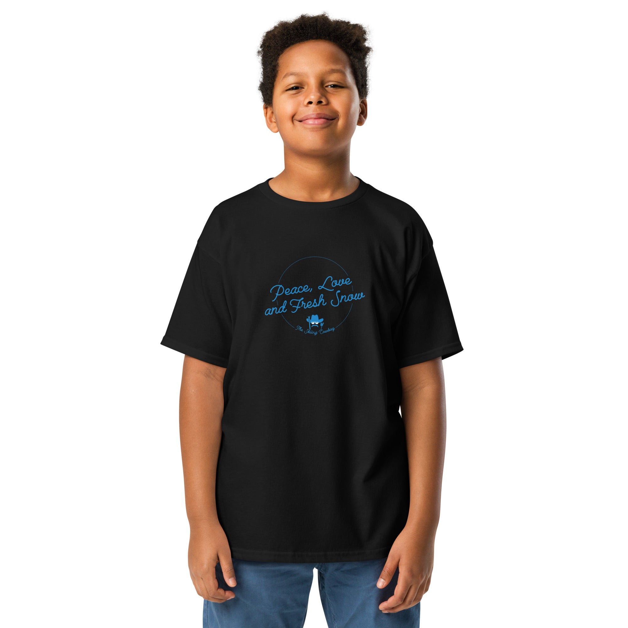 T-shirt épais enfant Peace, Love and Fresh Snow