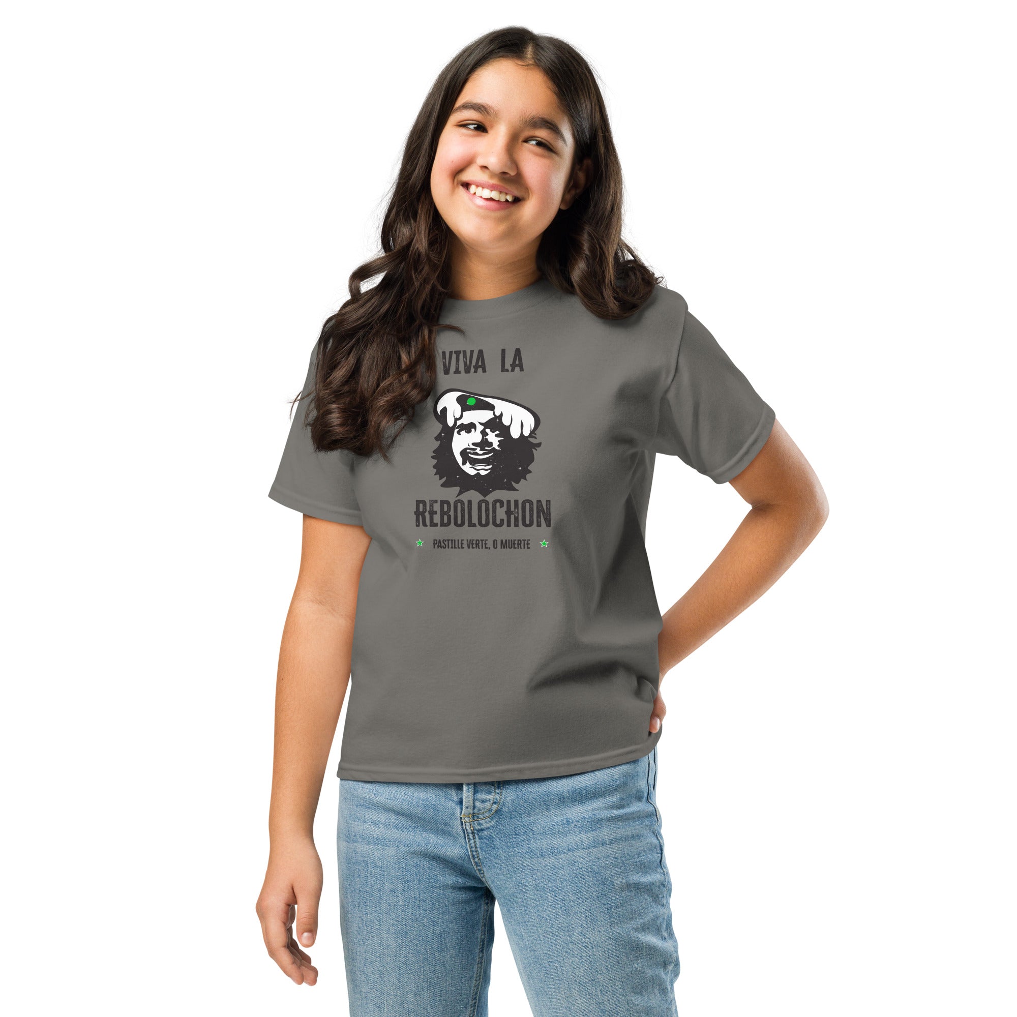 T-shirt épais enfant Viva la Rebolochon sur fond clair