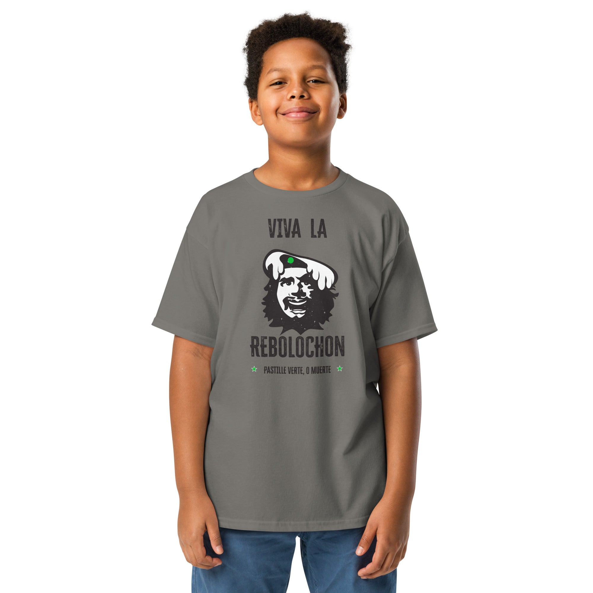 T-shirt épais enfant Viva la Rebolochon sur fond clair