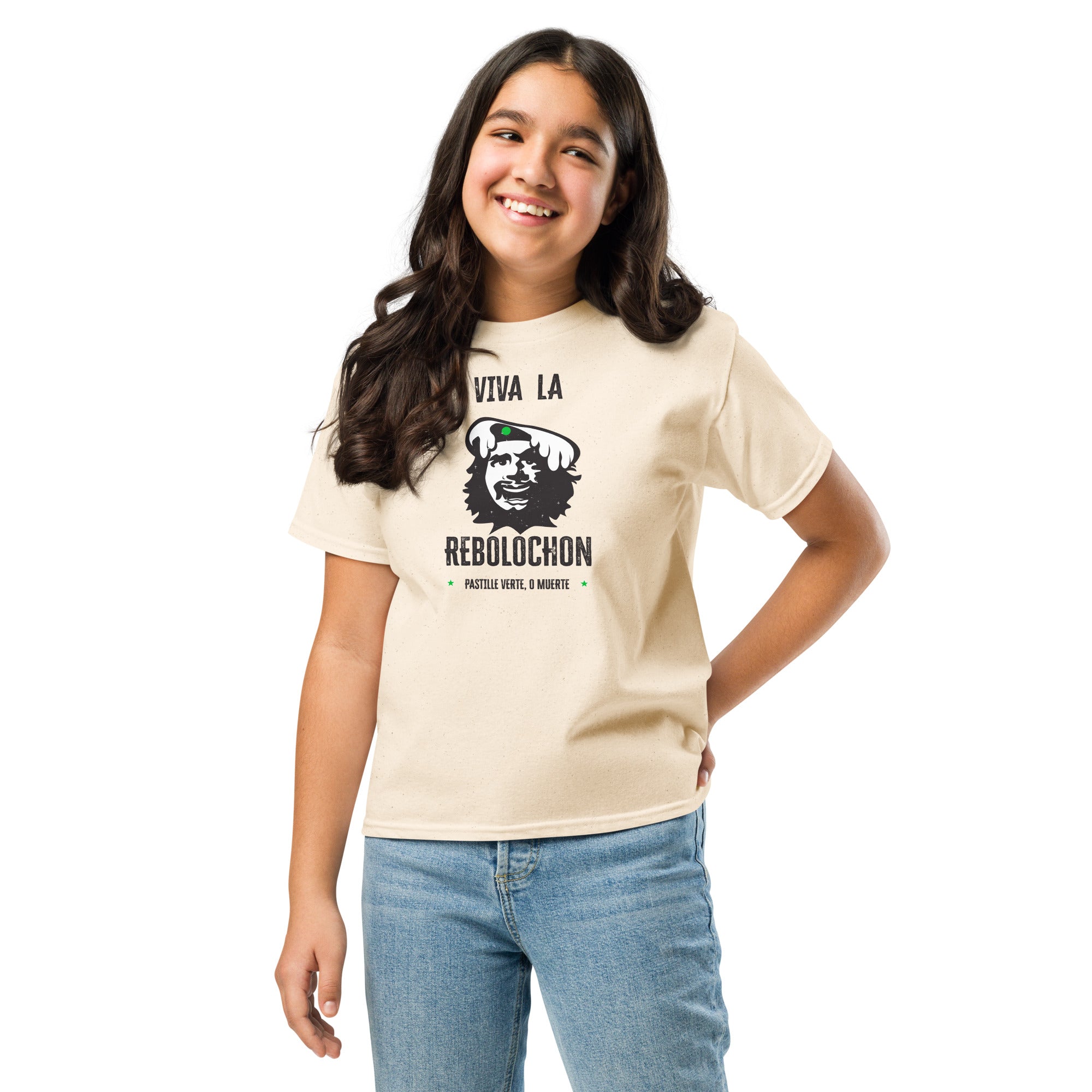 T-shirt épais enfant Viva la Rebolochon sur fond clair