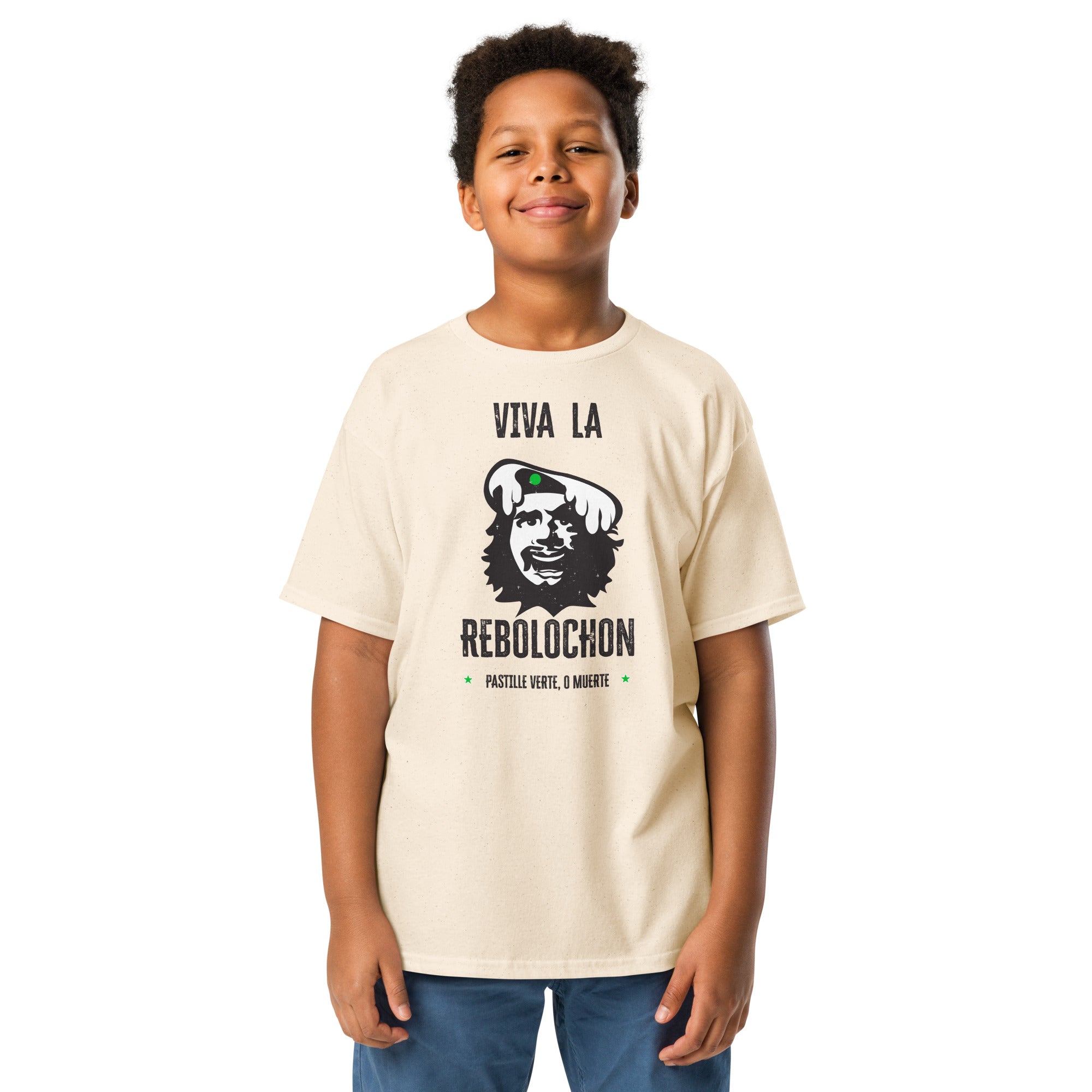 T-shirt épais enfant Viva la Rebolochon sur fond clair