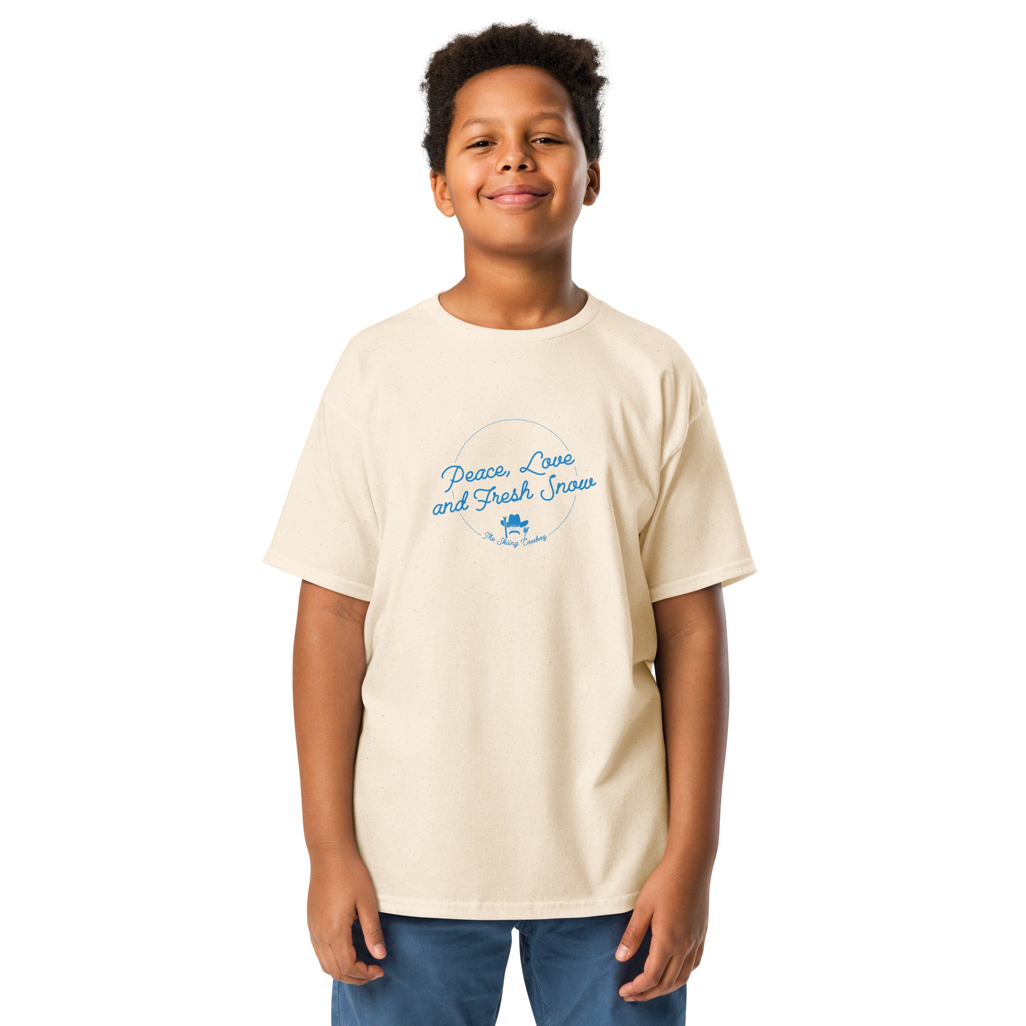 T-shirt épais enfant Peace, Love and Fresh Snow