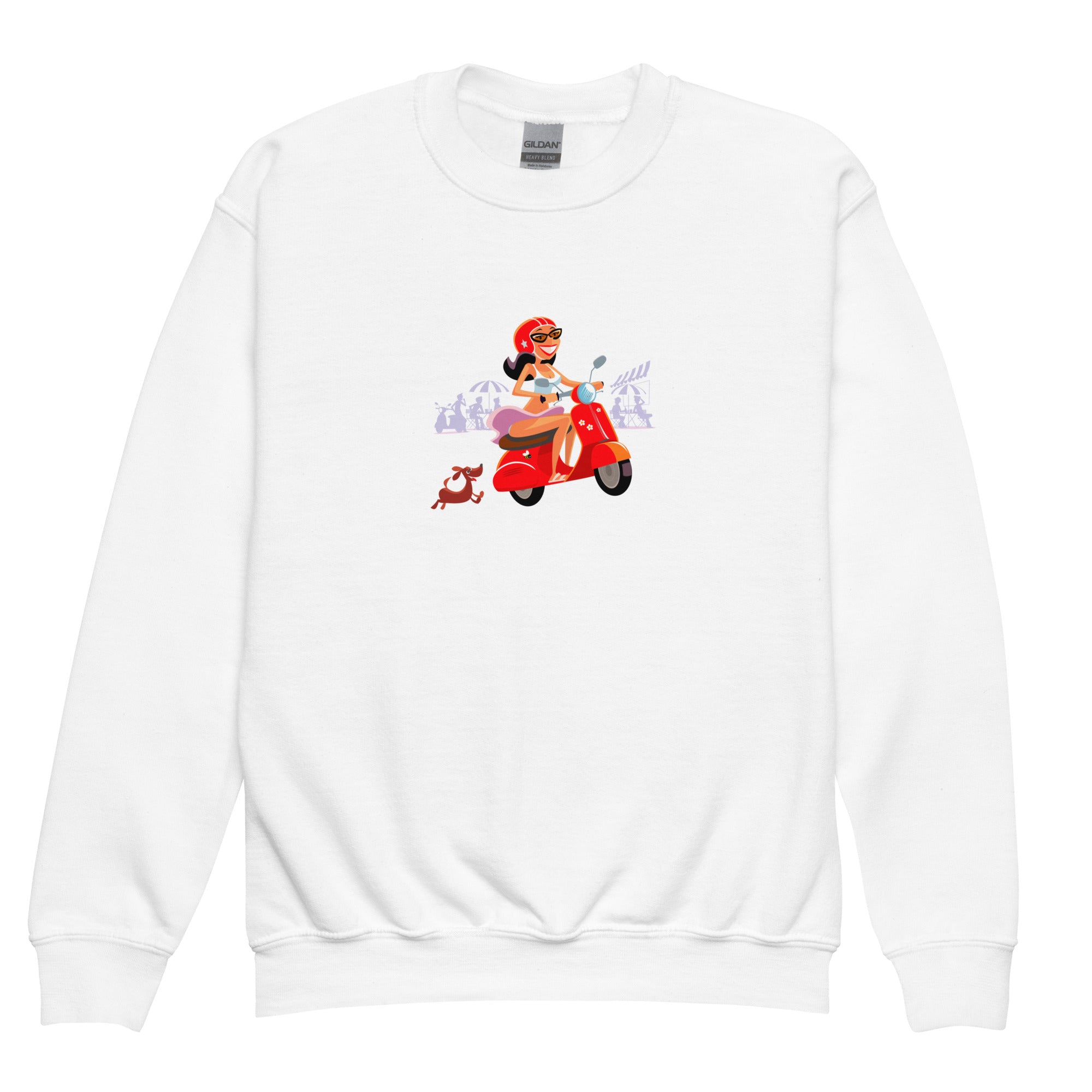 Sweat classique enfant Vespa Girl in St Tropez