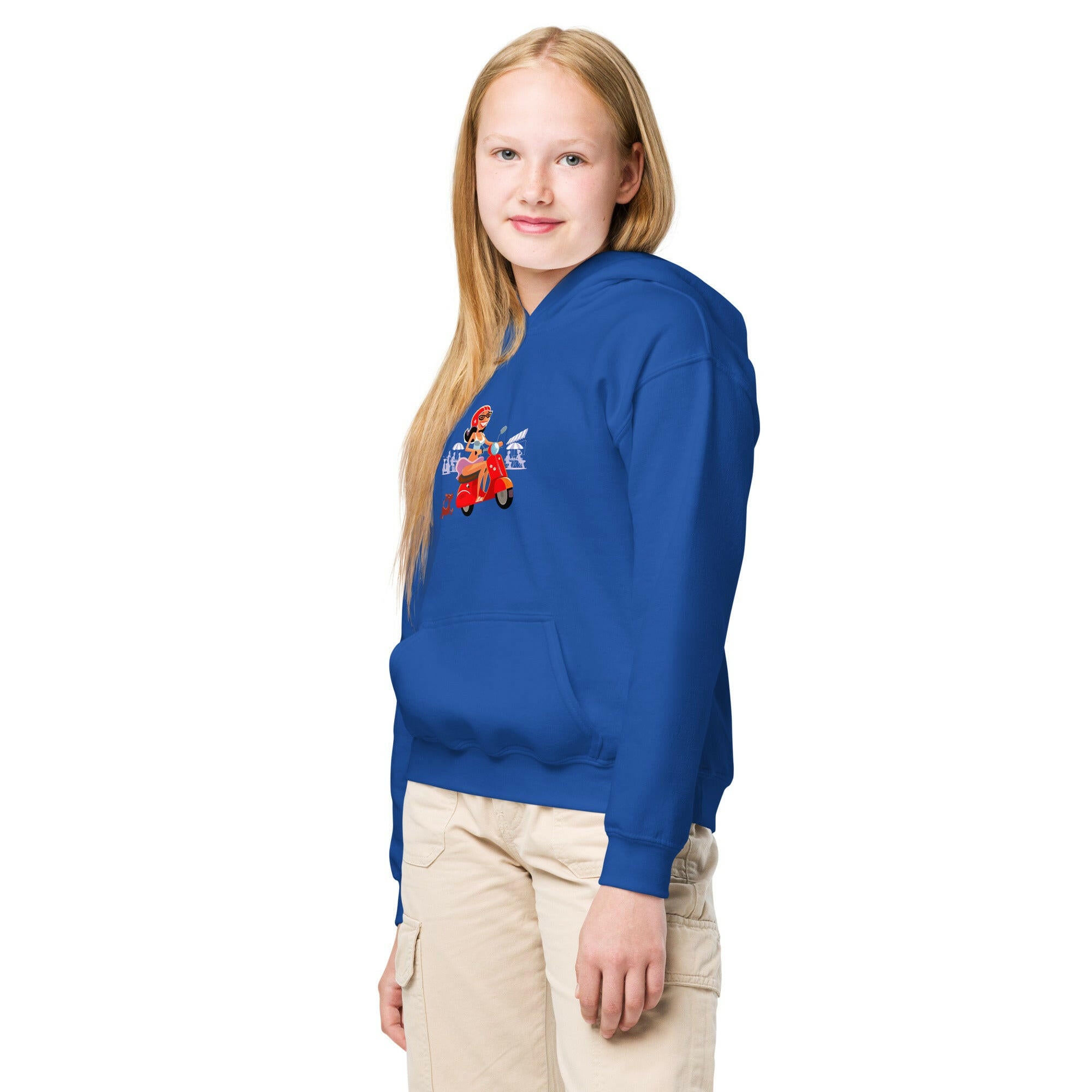 Sweat à capuche épais pour enfants Vespa Girl in St Tropez