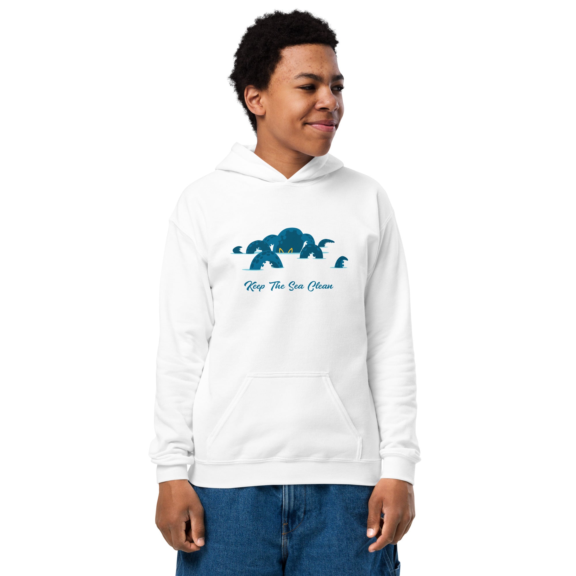 Youth heavy blend hoodie Octopus Blue