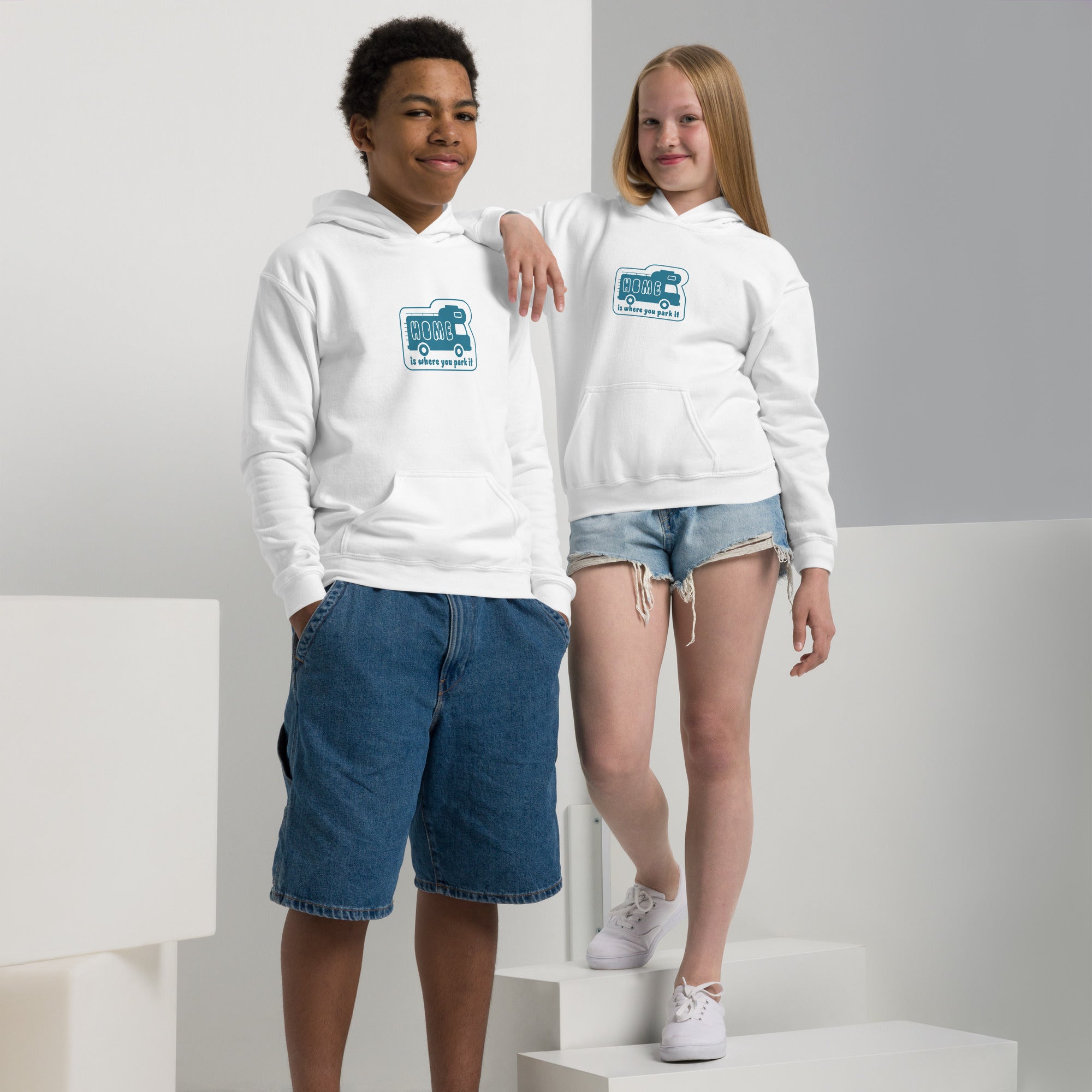 Sweat à capuche épais pour enfants Bold Camper Van