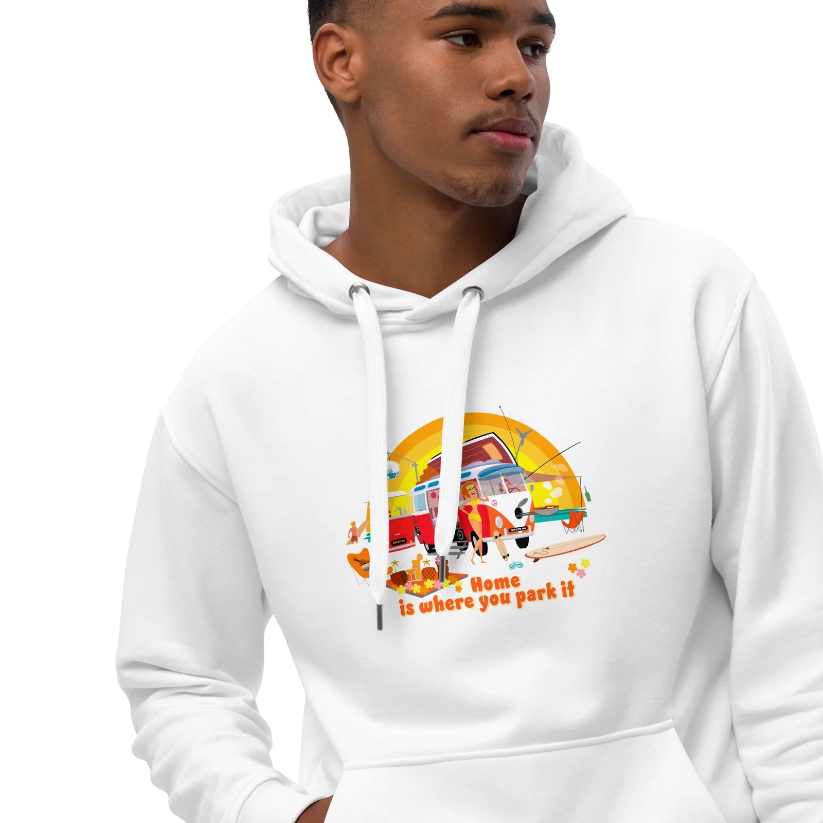 Sweat à capuche premium écologique doublé polaire