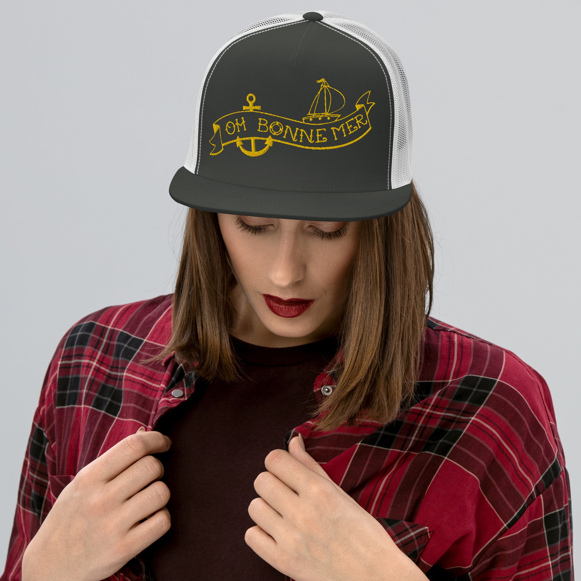 Two-Tone Trucker Cap Oh Bonne Mer Tattoo Gold