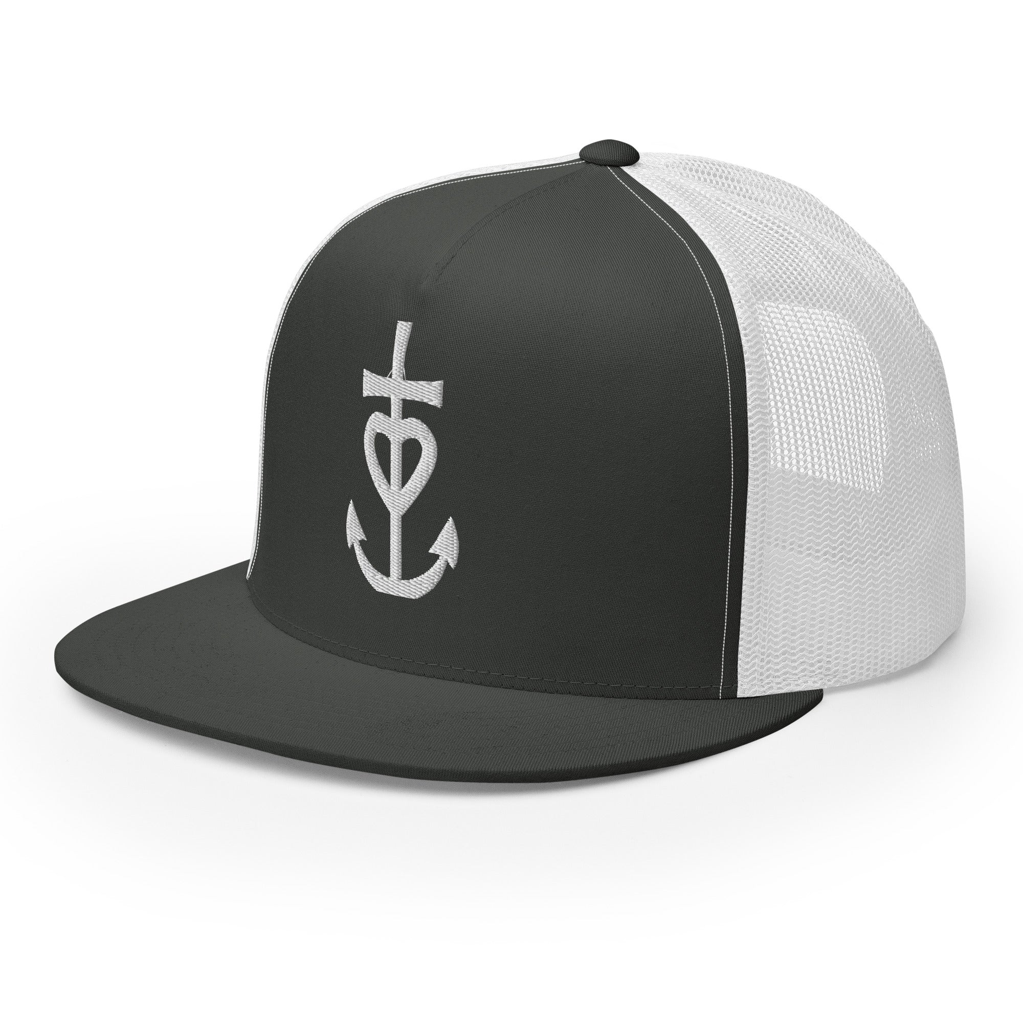 Two-Tone Trucker Cap Large Croix de Camargue White