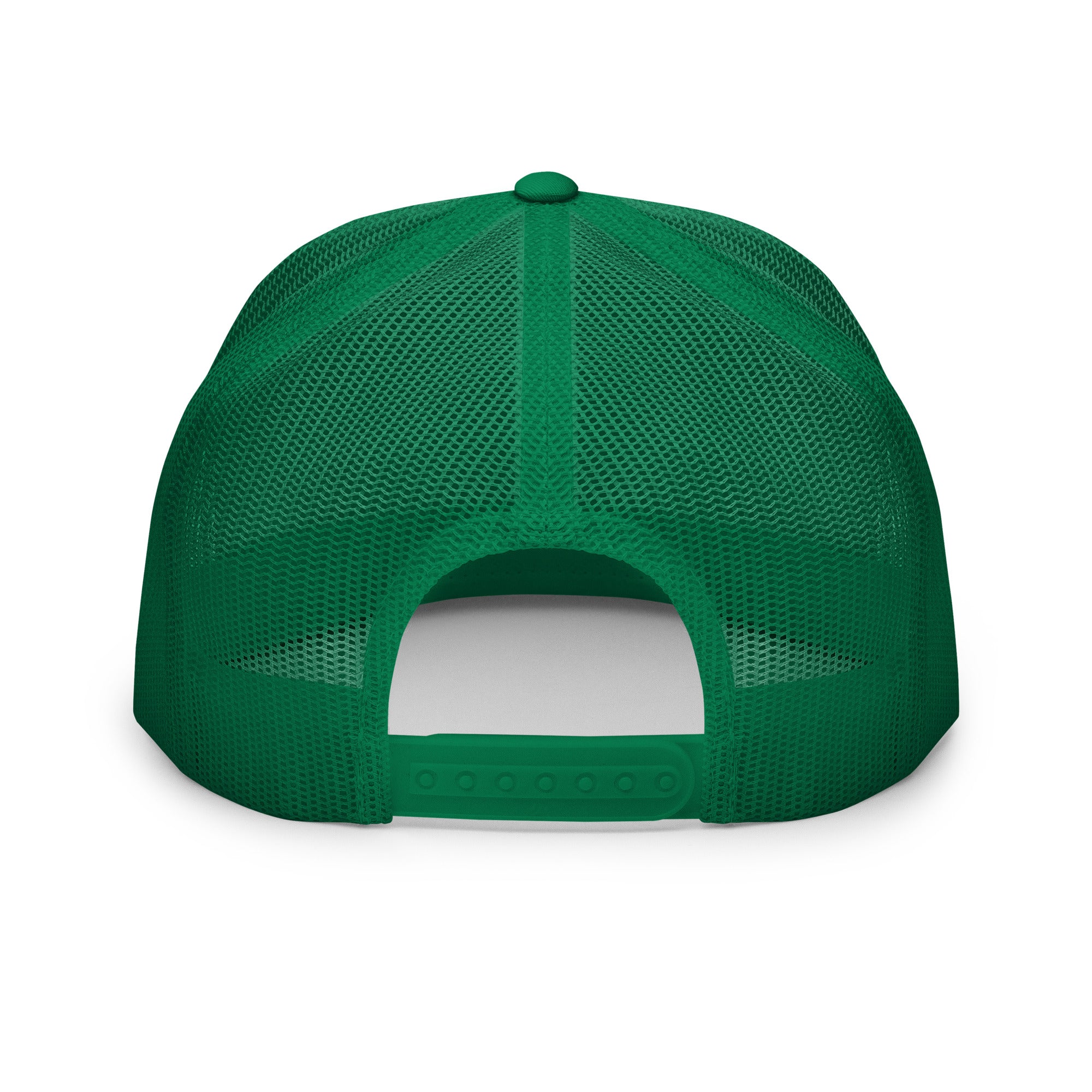 Casquette Trucker bicolore à visière plate Free camping is not a crime kelly green/orange