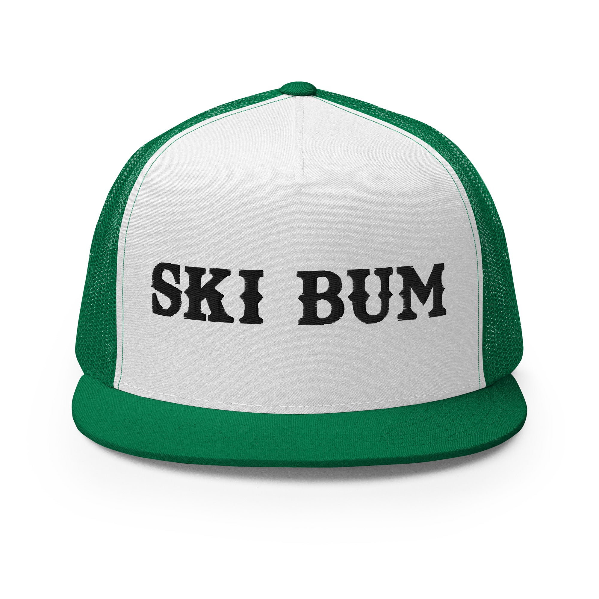 Casquette Trucker bicolore à visière plate Ski Bum Black