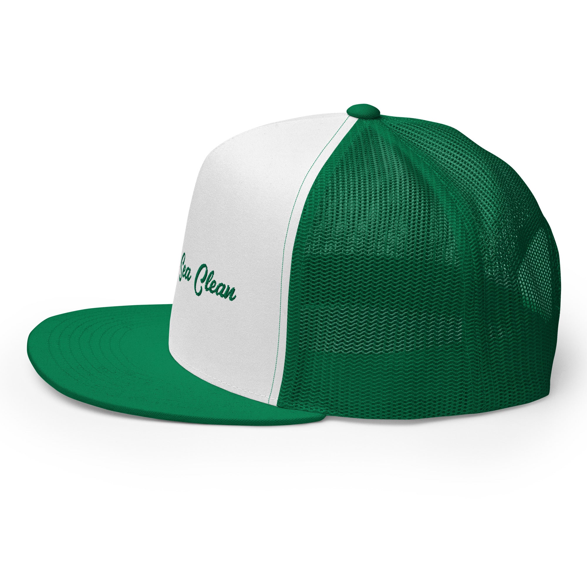 Two-Tone Trucker Cap Keep The Sea Clean Kelly Green