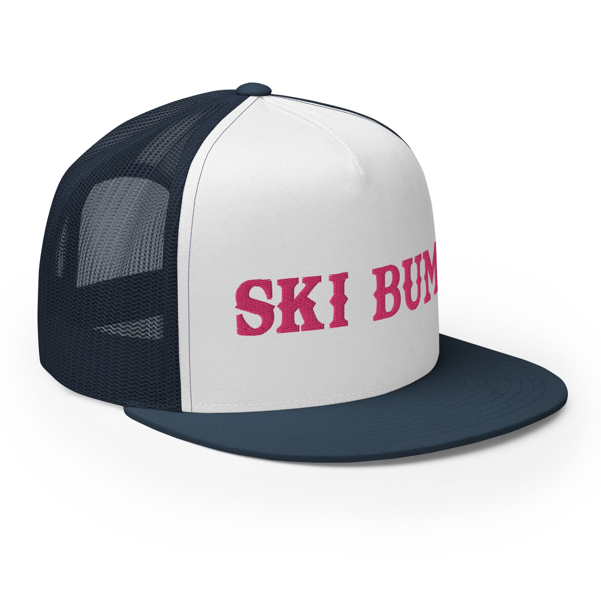 Casquette Trucker bicolore à visière plate Ski Bum Flamingo