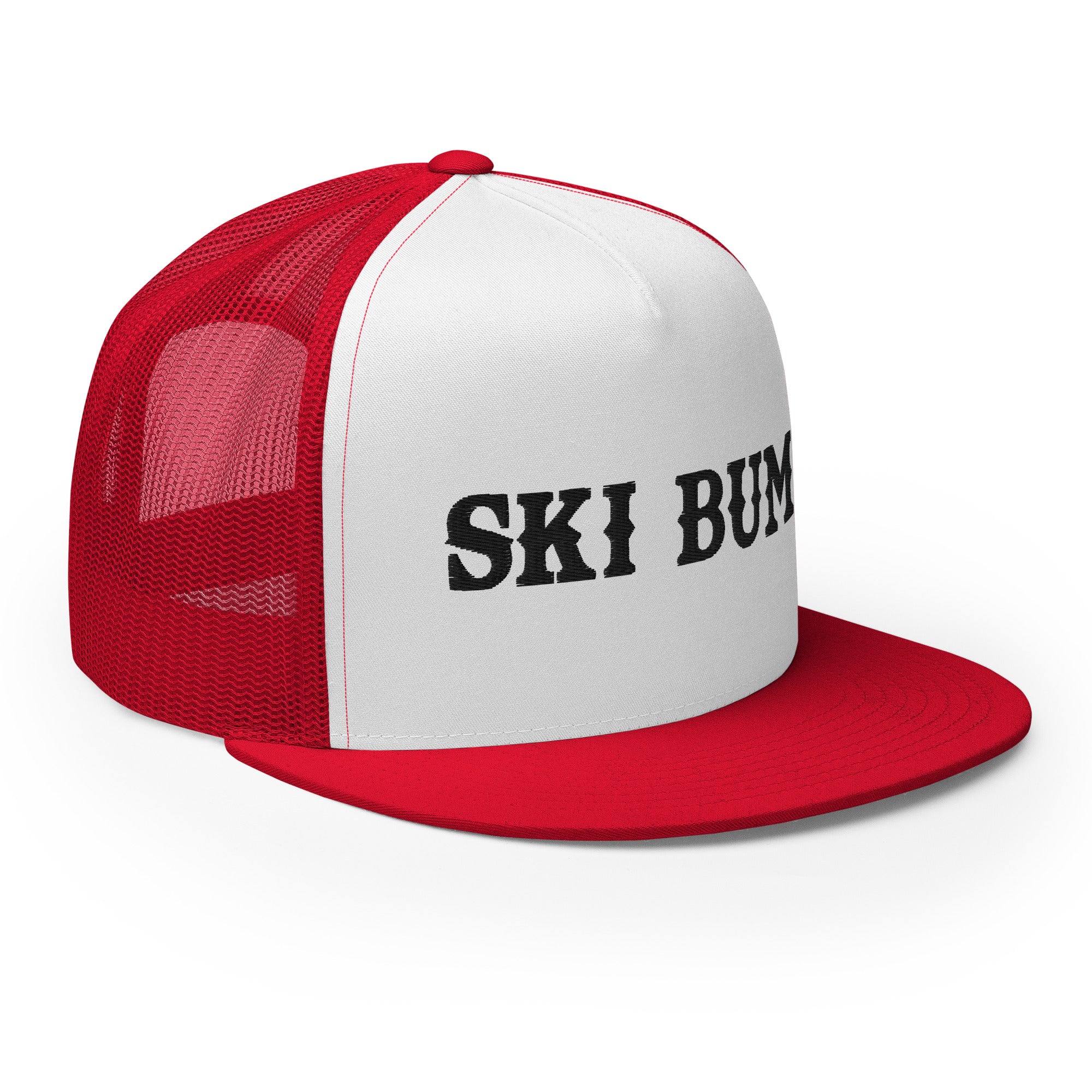 Casquette Trucker bicolore à visière plate Ski Bum Black