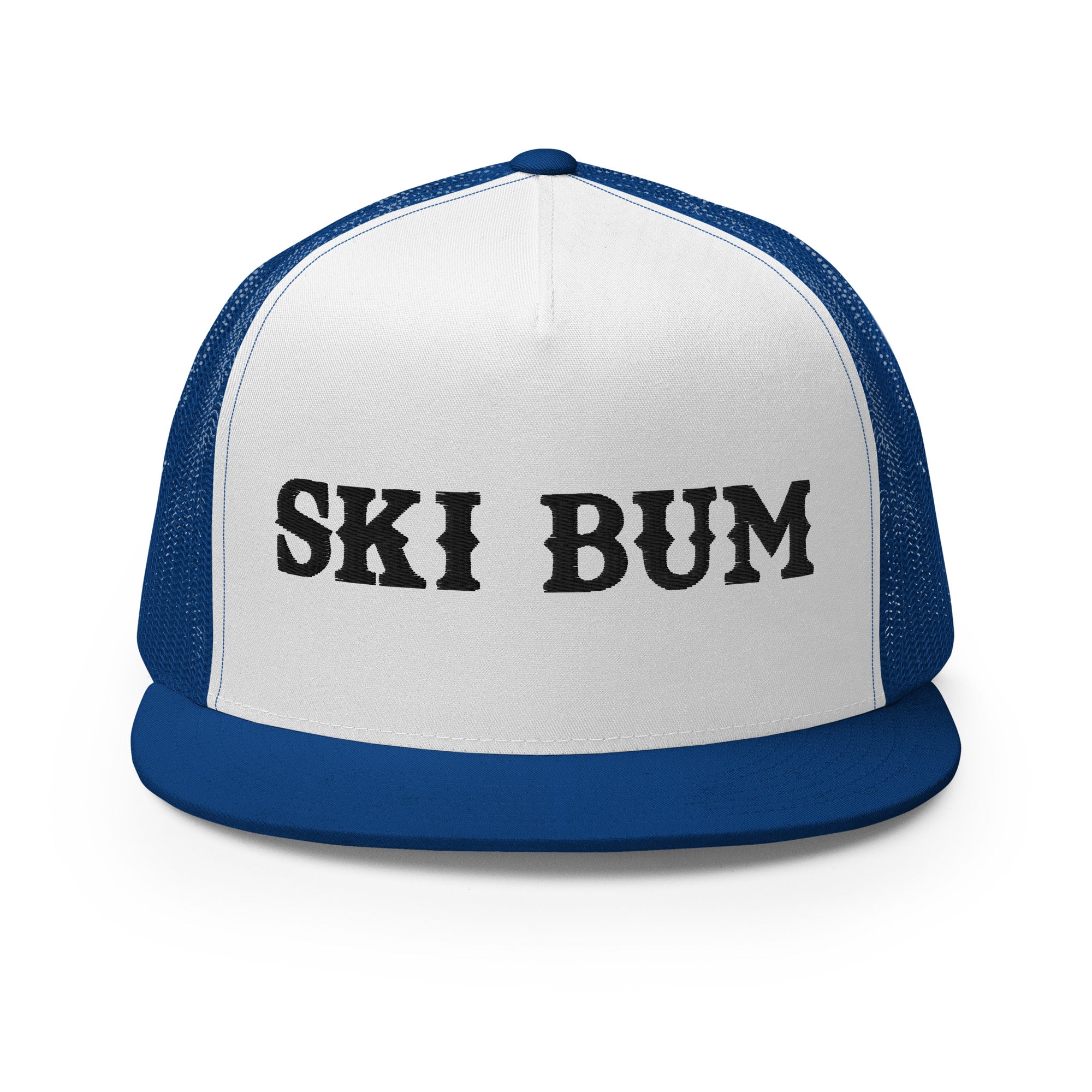 Casquette Trucker bicolore à visière plate Ski Bum Black