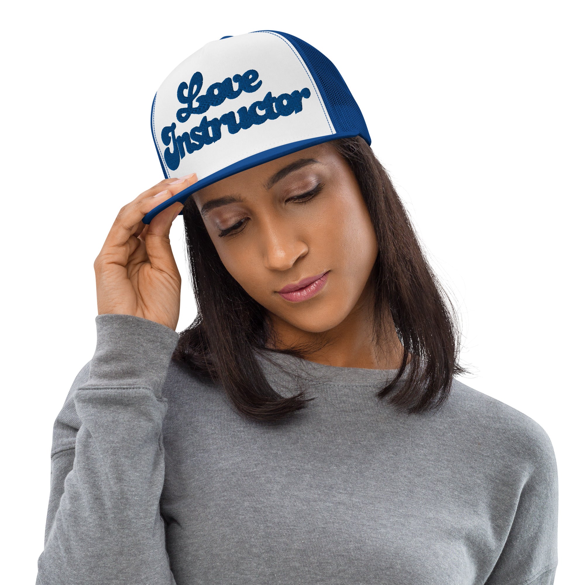 Two-Tone Trucker Cap Love instructor Royal Blue