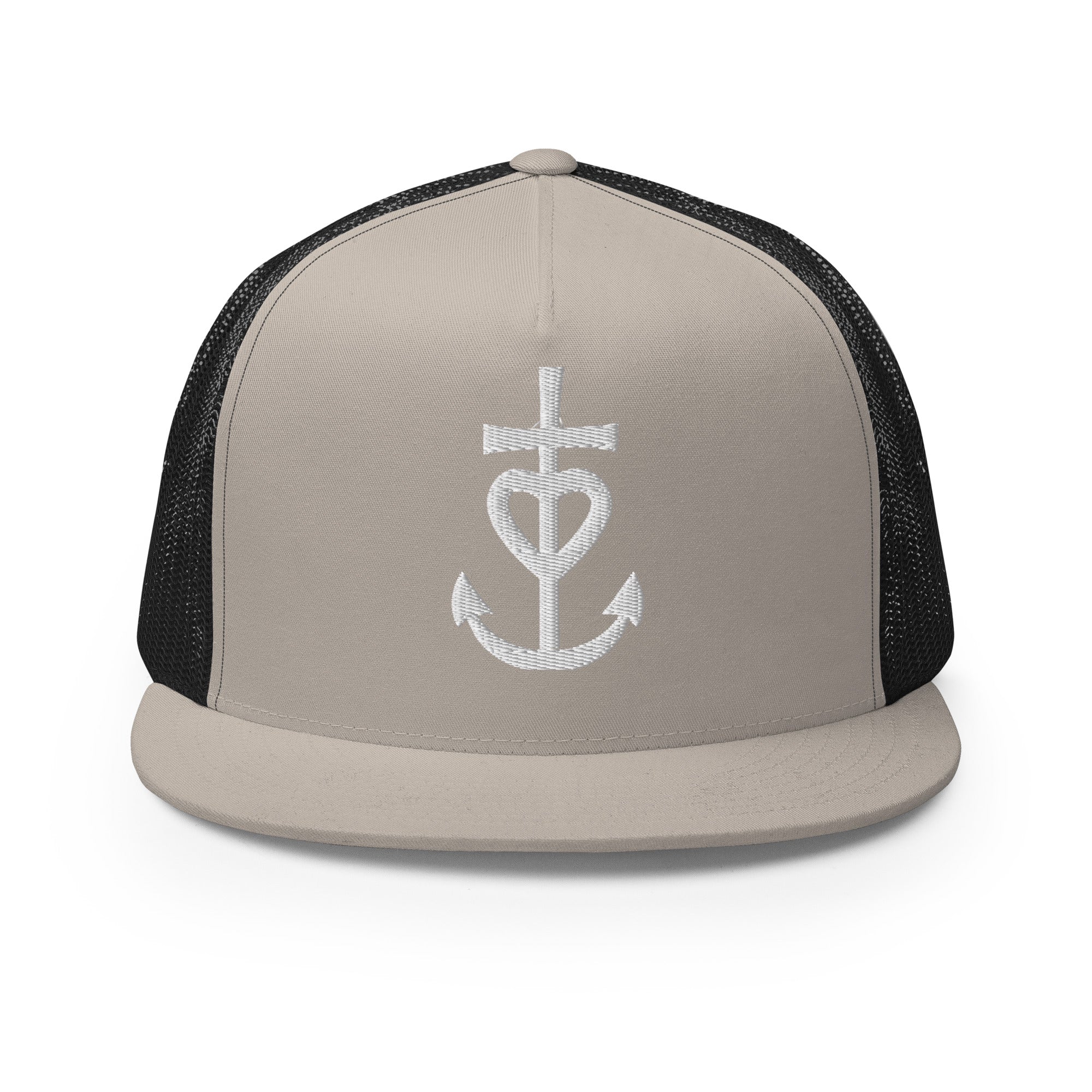 Two-Tone Trucker Cap Large Croix de Camargue White