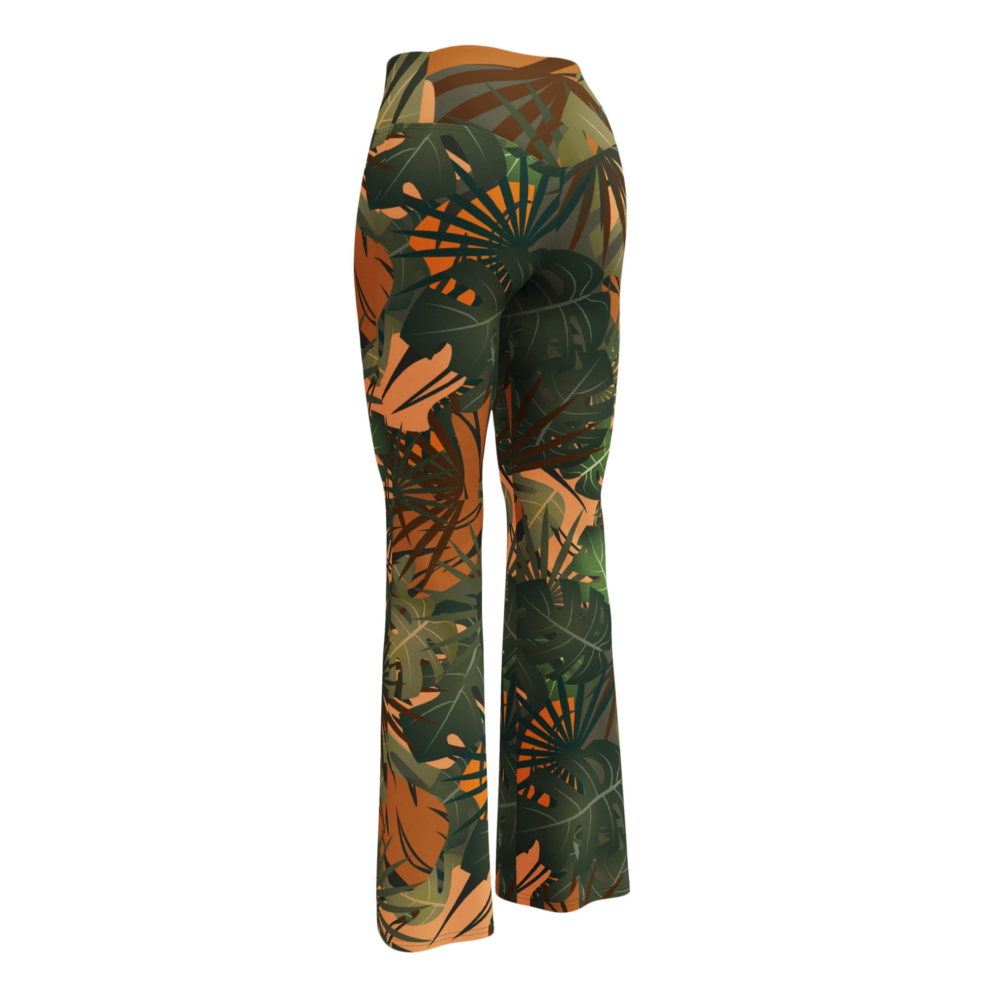 Recycled polyester flare leggings with pocket Jungle