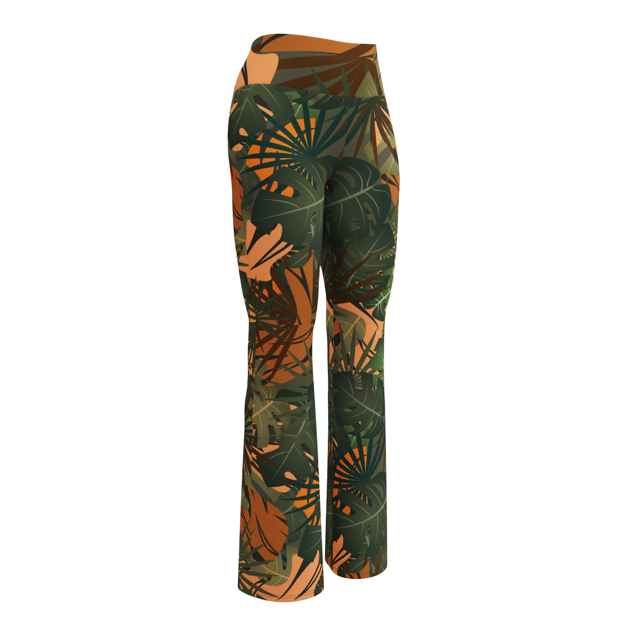 Recycled polyester flare leggings with pocket Jungle